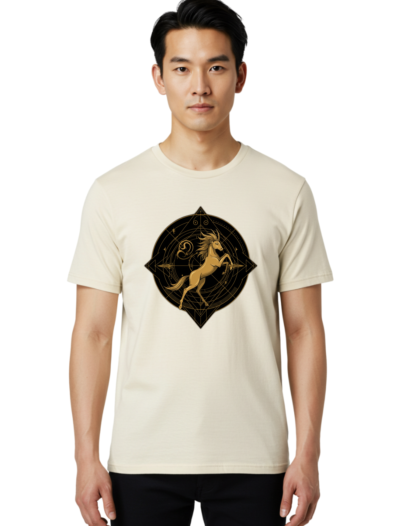 Capricorn-Zodiac-Symbol Men'S Graphic Tee, 100% Cotton, Comfortable Casual Summer Wear, Machine Washable, Vintage Camera, Old Camera, Antique Camera, Black Camera, Classic Photography, Photography Equipment, Nostalgic Device, Film Camera, Bal946