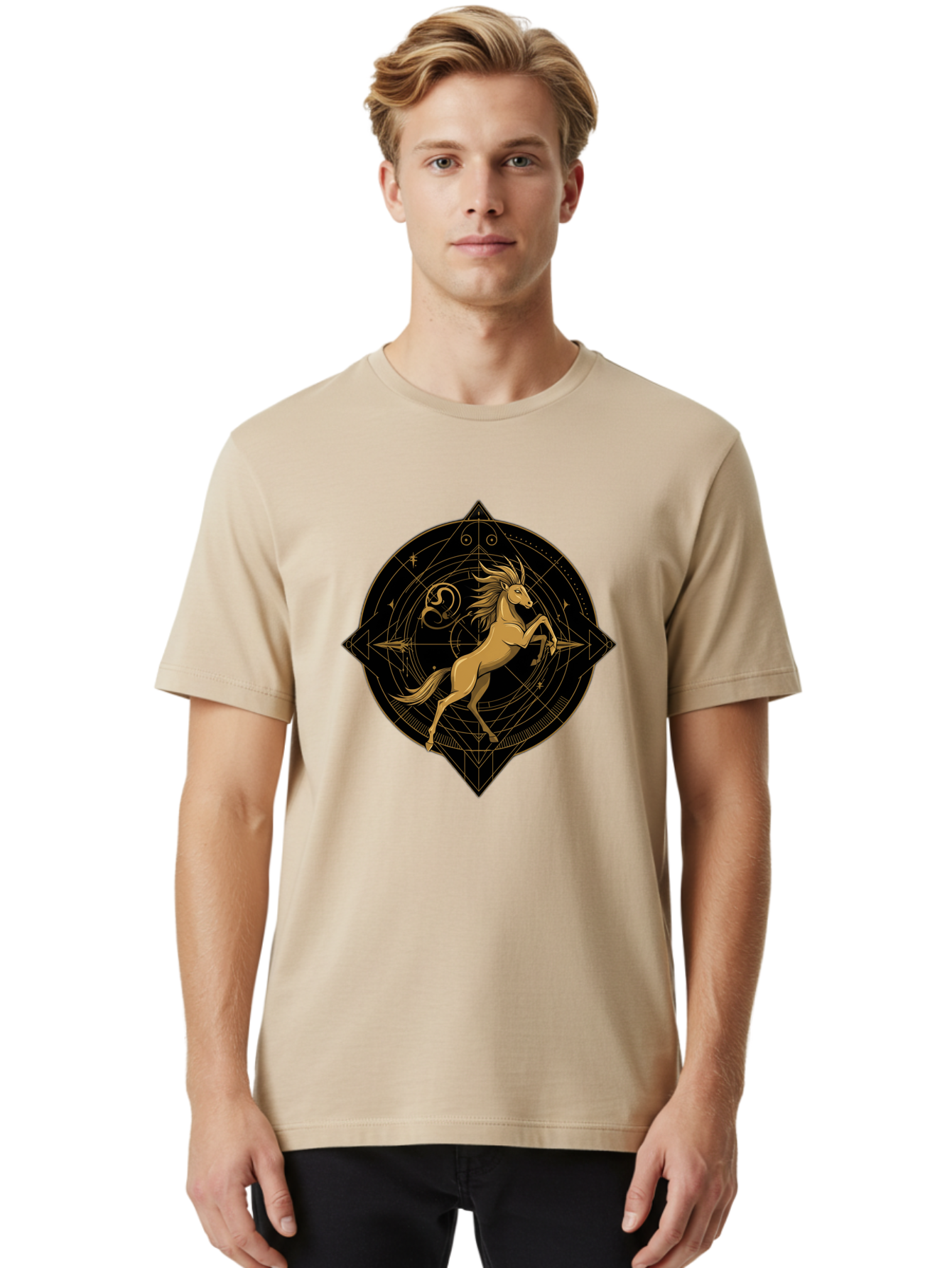 Capricorn-Zodiac-Symbol Men'S Graphic Tee, 100% Cotton, Comfortable Casual Summer Wear, Machine Washable, Vintage Camera, Old Camera, Antique Camera, Black Camera, Classic Photography, Photography Equipment, Nostalgic Device, Film Camera, Bal946