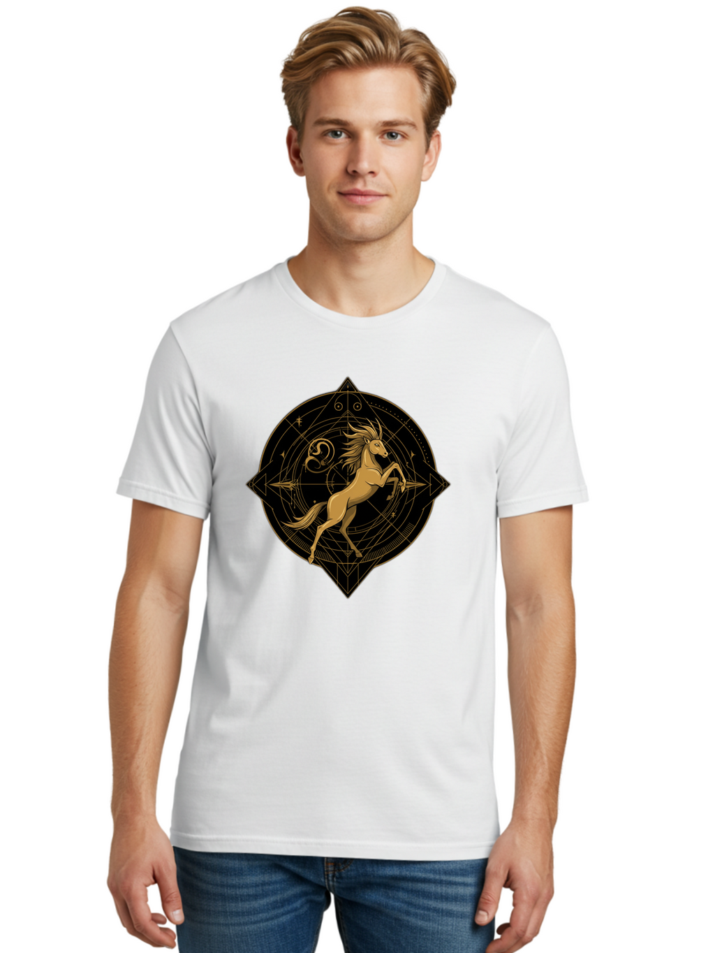 Capricorn-Zodiac-Symbol Men'S Graphic Tee, 100% Cotton, Comfortable Casual Summer Wear, Machine Washable, Vintage Camera, Old Camera, Antique Camera, Black Camera, Classic Photography, Photography Equipment, Nostalgic Device, Film Camera, Bal946