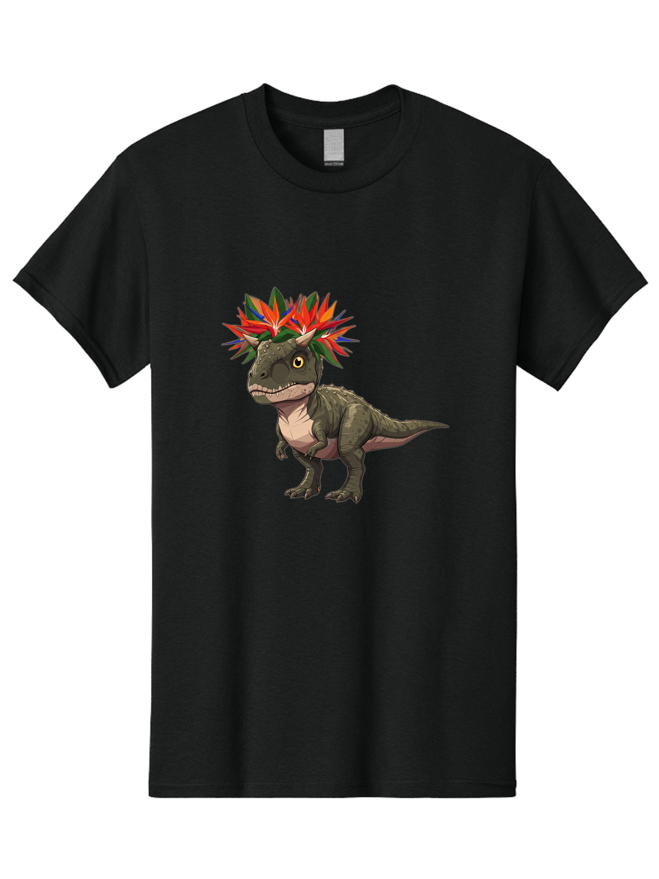 Carnotaurus-With-Flowers Men'S Graphic Tee, 100% Cotton, Comfortable Casual Summer Wear, Machine Washable, Vintage Camera, Old Camera, Antique Camera, Black Camera, Classic Photography, Photography Equipment, Nostalgic Device, Film Camera, Bal949