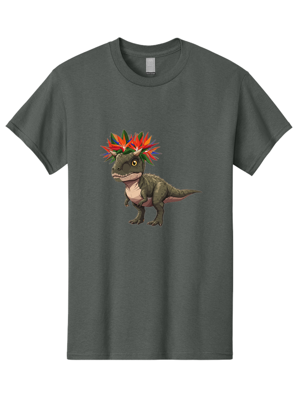 Carnotaurus-With-Flowers Men'S Graphic Tee, 100% Cotton, Comfortable Casual Summer Wear, Machine Washable, Vintage Camera, Old Camera, Antique Camera, Black Camera, Classic Photography, Photography Equipment, Nostalgic Device, Film Camera, Bal949