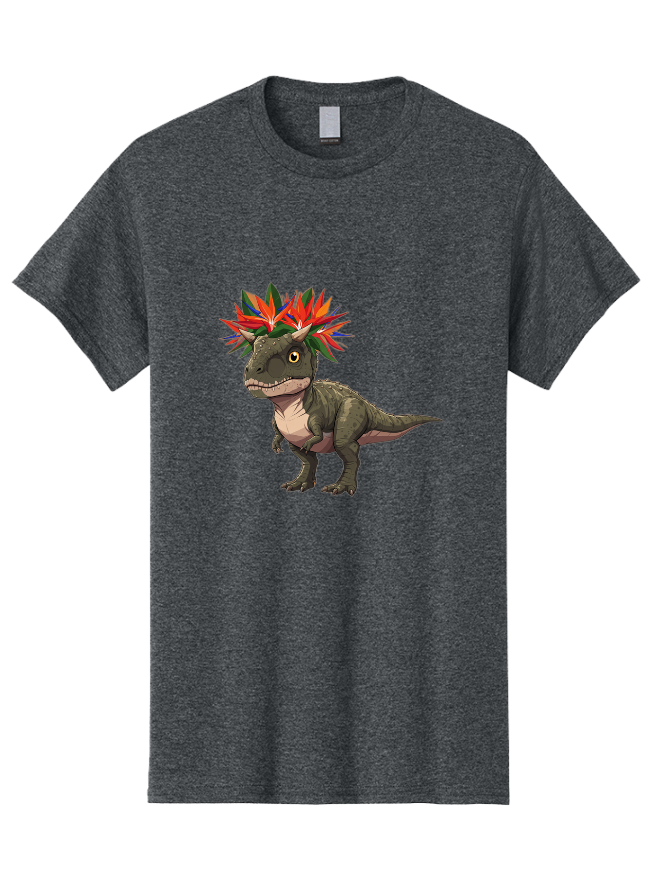 Carnotaurus-With-Flowers Men'S Graphic Tee, 100% Cotton, Comfortable Casual Summer Wear, Machine Washable, Vintage Camera, Old Camera, Antique Camera, Black Camera, Classic Photography, Photography Equipment, Nostalgic Device, Film Camera, Bal949