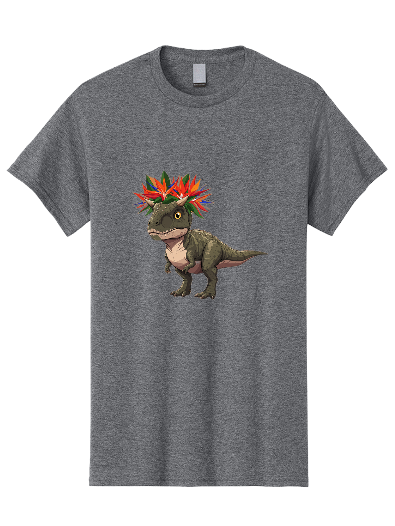 Carnotaurus-With-Flowers Men'S Graphic Tee, 100% Cotton, Comfortable Casual Summer Wear, Machine Washable, Vintage Camera, Old Camera, Antique Camera, Black Camera, Classic Photography, Photography Equipment, Nostalgic Device, Film Camera, Bal949