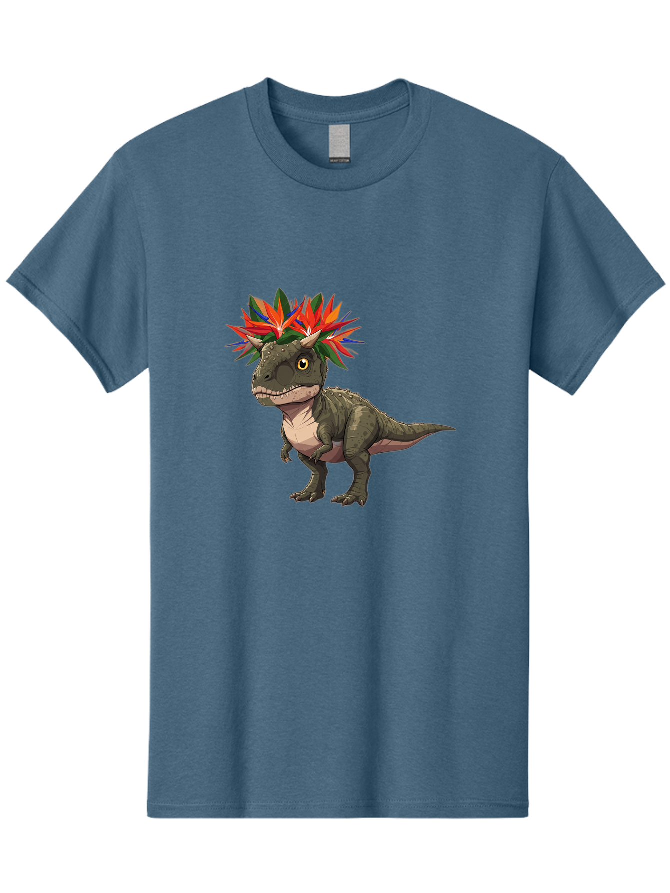 Carnotaurus-With-Flowers Men'S Graphic Tee, 100% Cotton, Comfortable Casual Summer Wear, Machine Washable, Vintage Camera, Old Camera, Antique Camera, Black Camera, Classic Photography, Photography Equipment, Nostalgic Device, Film Camera, Bal949