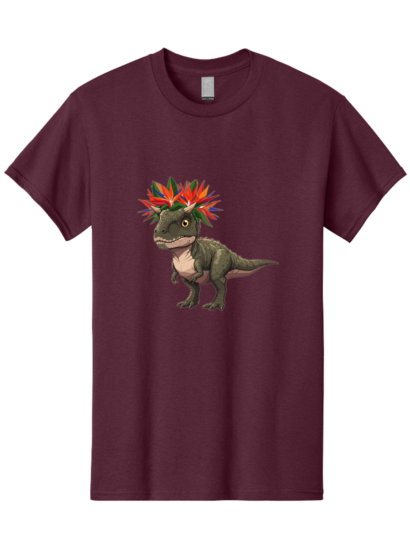 Carnotaurus-With-Flowers Men'S Graphic Tee, 100% Cotton, Comfortable Casual Summer Wear, Machine Washable, Vintage Camera, Old Camera, Antique Camera, Black Camera, Classic Photography, Photography Equipment, Nostalgic Device, Film Camera, Bal949