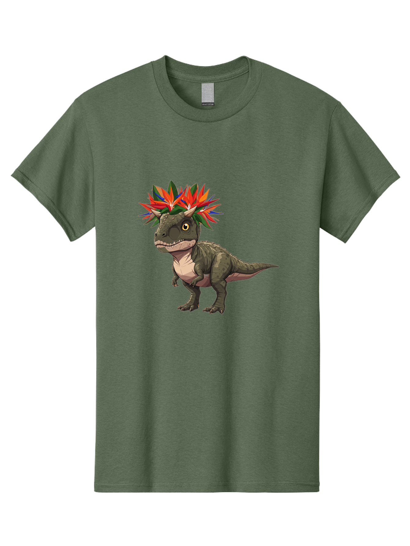 Carnotaurus-With-Flowers Men'S Graphic Tee, 100% Cotton, Comfortable Casual Summer Wear, Machine Washable, Vintage Camera, Old Camera, Antique Camera, Black Camera, Classic Photography, Photography Equipment, Nostalgic Device, Film Camera, Bal949