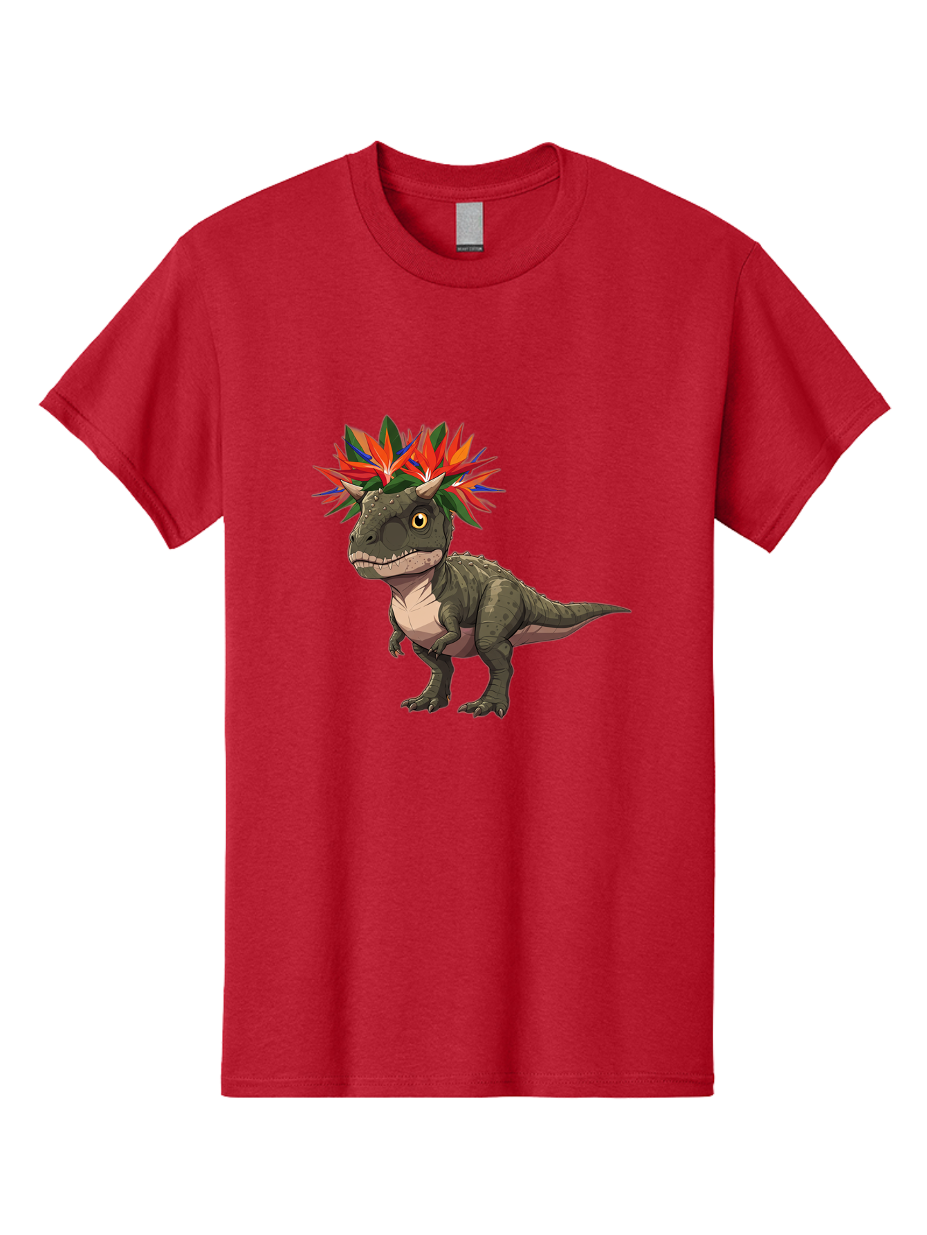Carnotaurus-With-Flowers Men'S Graphic Tee, 100% Cotton, Comfortable Casual Summer Wear, Machine Washable, Vintage Camera, Old Camera, Antique Camera, Black Camera, Classic Photography, Photography Equipment, Nostalgic Device, Film Camera, Bal949