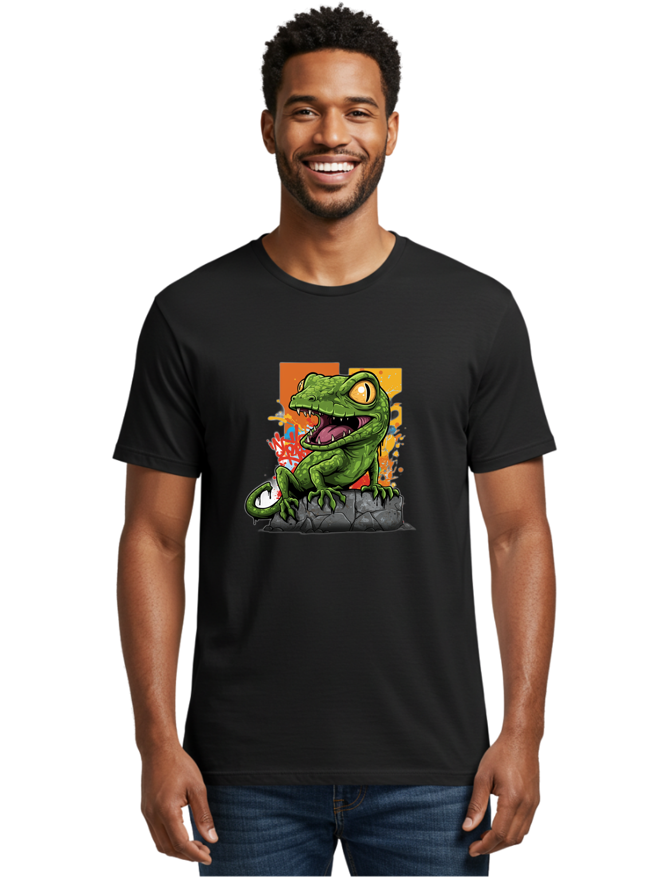 Cartoon-Lizard Men'S Graphic Tee, 100% Cotton, Comfortable Casual Summer Wear, Machine Washable, Vintage Camera, Old Camera, Antique Camera, Black Camera, Classic Photography, Photography Equipment, Nostalgic Device, Film Camera, Camera Art Bal952