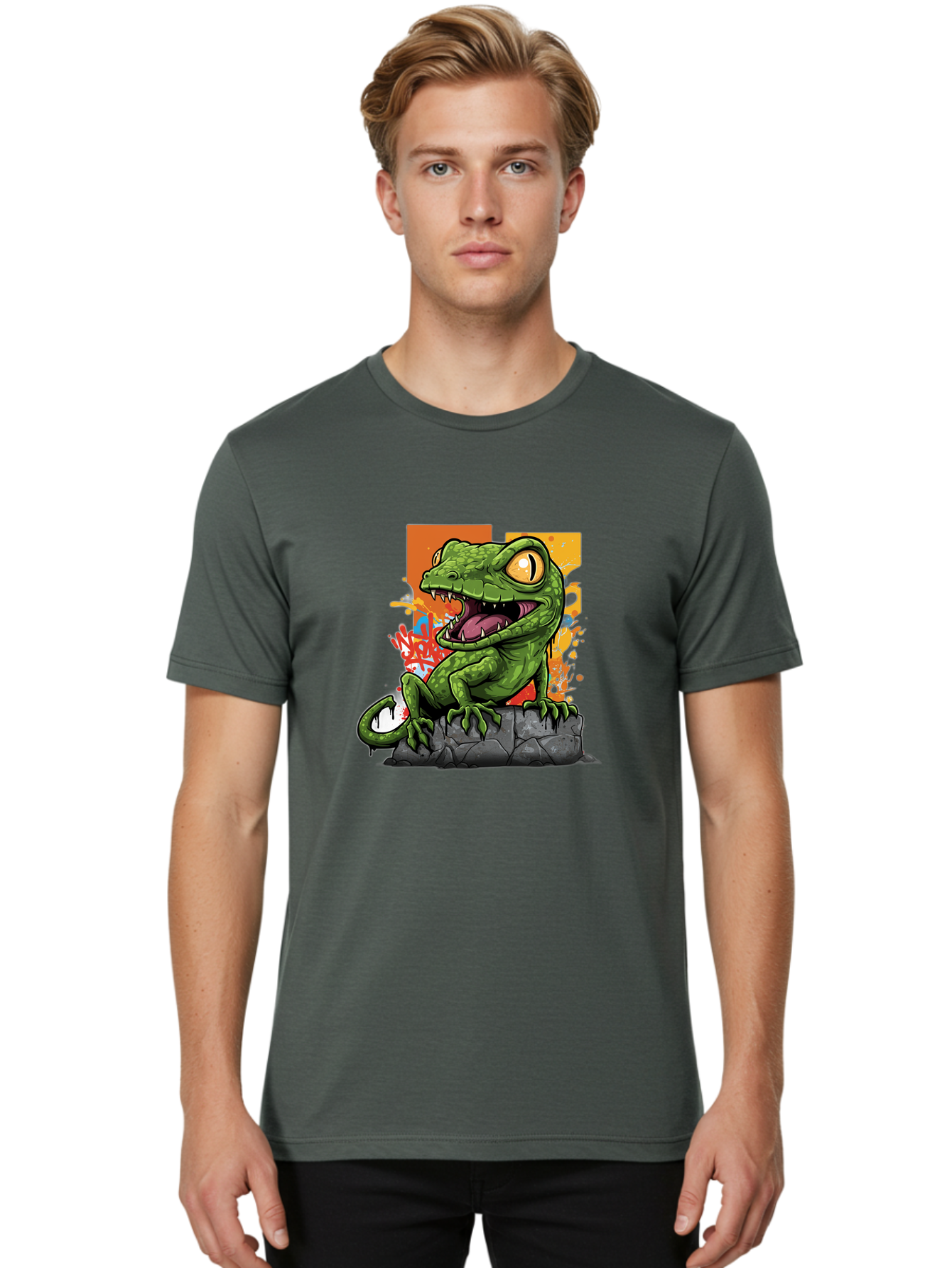 Cartoon-Lizard Men'S Graphic Tee, 100% Cotton, Comfortable Casual Summer Wear, Machine Washable, Vintage Camera, Old Camera, Antique Camera, Black Camera, Classic Photography, Photography Equipment, Nostalgic Device, Film Camera, Camera Art Bal952