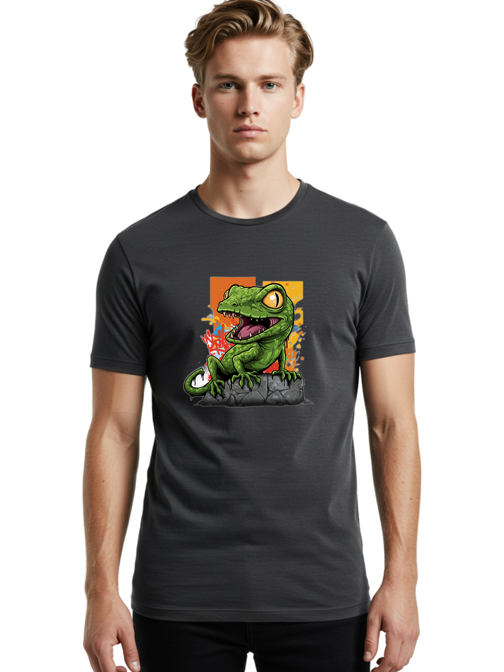 Cartoon-Lizard Men'S Graphic Tee, 100% Cotton, Comfortable Casual Summer Wear, Machine Washable, Vintage Camera, Old Camera, Antique Camera, Black Camera, Classic Photography, Photography Equipment, Nostalgic Device, Film Camera, Camera Art Bal952