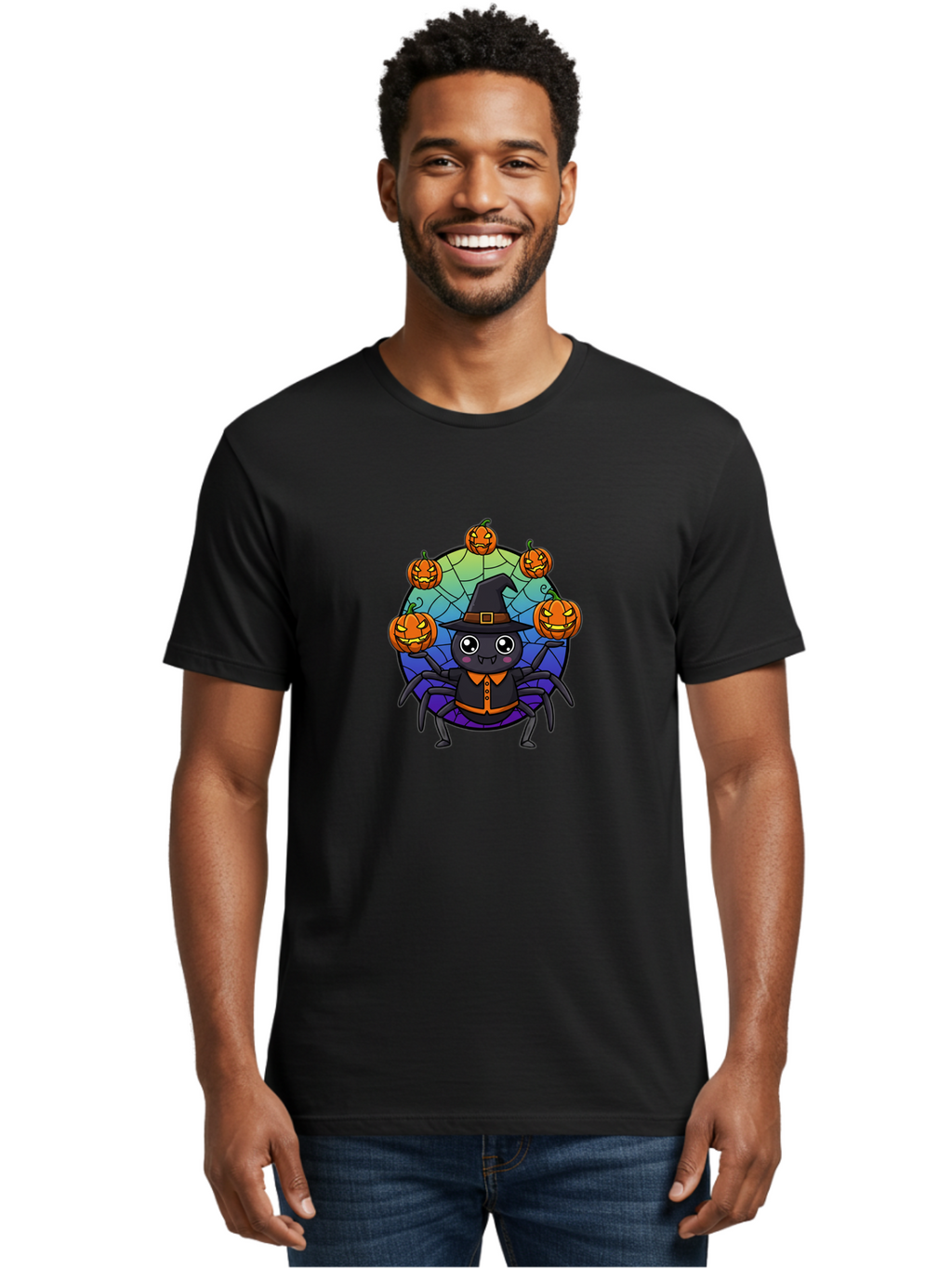 Cartoon-Spider-Wearing-Witch-Hat Men'S Graphic Tee, 100% Cotton, Comfortable Casual Summer Wear, Machine Washable, Vintage Camera, Old Camera, Antique Camera, Black Camera, Classic Photography, Photography Equipment, Nostalgic Device, Bal956