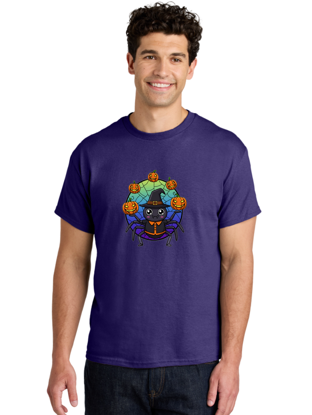 Cartoon-Spider-Wearing-Witch-Hat Men'S Graphic Tee, 100% Cotton, Comfortable Casual Summer Wear, Machine Washable, Vintage Camera, Old Camera, Antique Camera, Black Camera, Classic Photography, Photography Equipment, Nostalgic Device, Bal956