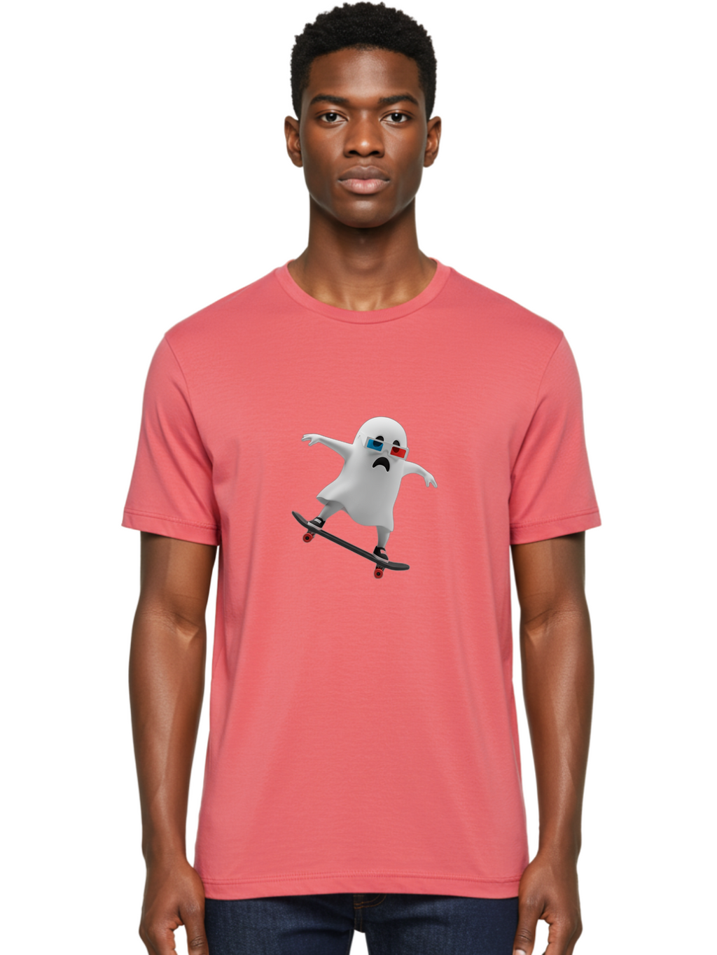 Casper-On-Skateboard Men'S Graphic Tee, 100% Cotton, Comfortable Casual Summer Wear, Machine Washable, Vintage Camera, Old Camera, Antique Camera, Black Camera, Classic Photography, Photography Equipment, Nostalgic Device, Film Camera, Bal957