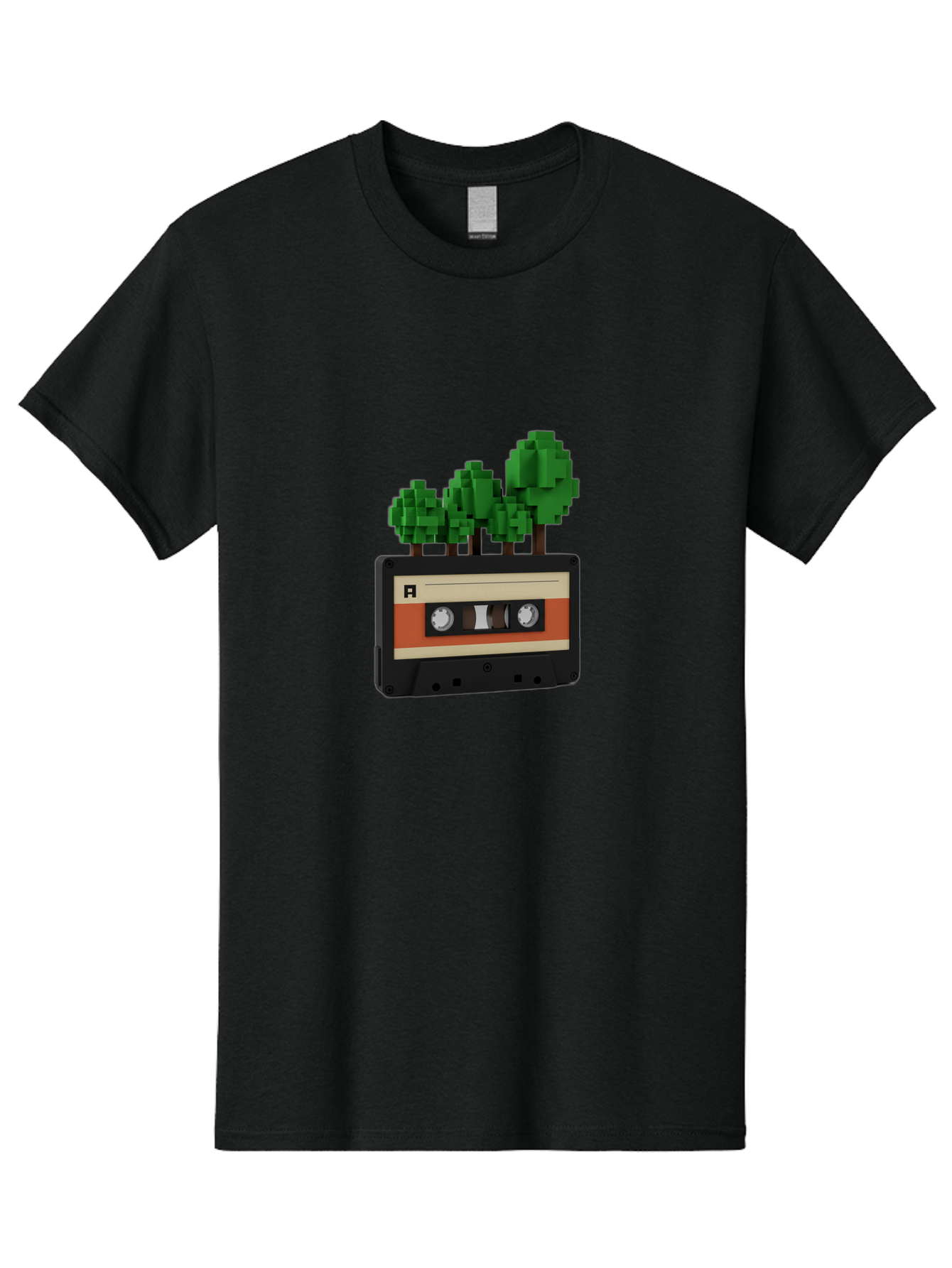 Cassette-Tape-Trees Men'S Graphic Tee, 100% Cotton, Comfortable Casual Summer Wear, Machine Washable, Vintage Camera, Old Camera, Antique Camera, Black Camera, Classic Photography, Photography Equipment, Nostalgic Device, Film Camera, Bal961