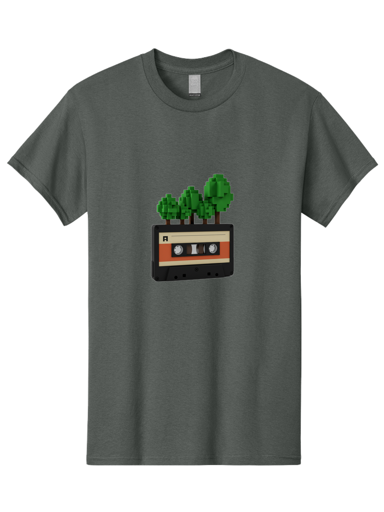 Cassette-Tape-Trees Men'S Graphic Tee, 100% Cotton, Comfortable Casual Summer Wear, Machine Washable, Vintage Camera, Old Camera, Antique Camera, Black Camera, Classic Photography, Photography Equipment, Nostalgic Device, Film Camera, Bal961