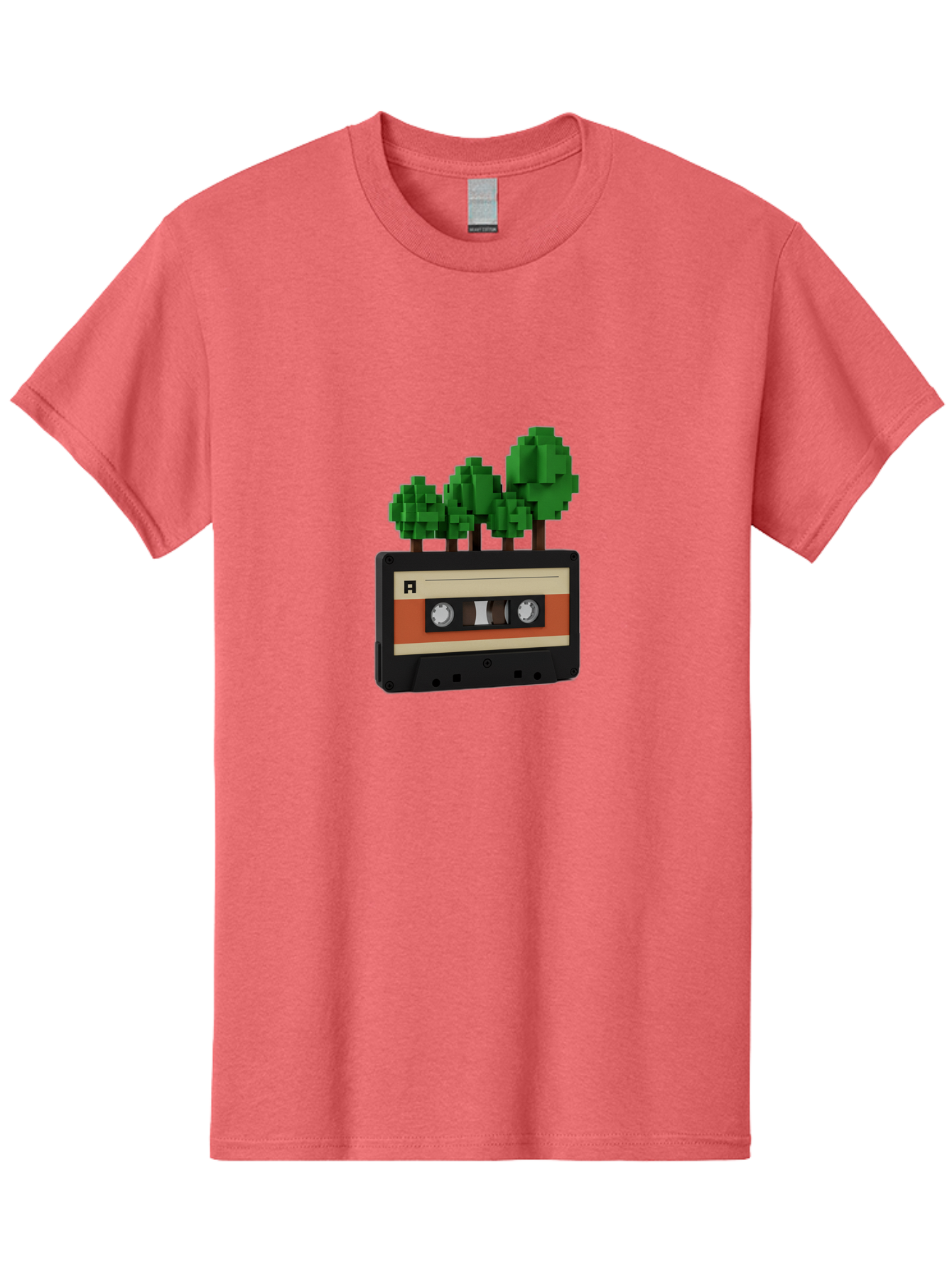 Cassette-Tape-Trees Men'S Graphic Tee, 100% Cotton, Comfortable Casual Summer Wear, Machine Washable, Vintage Camera, Old Camera, Antique Camera, Black Camera, Classic Photography, Photography Equipment, Nostalgic Device, Film Camera, Bal961