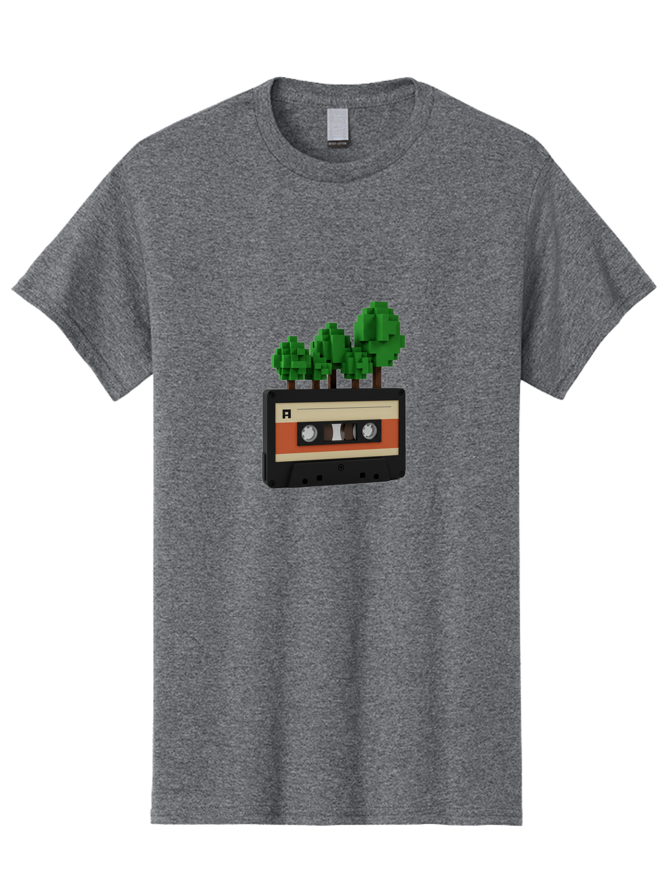 Cassette-Tape-Trees Men'S Graphic Tee, 100% Cotton, Comfortable Casual Summer Wear, Machine Washable, Vintage Camera, Old Camera, Antique Camera, Black Camera, Classic Photography, Photography Equipment, Nostalgic Device, Film Camera, Bal961