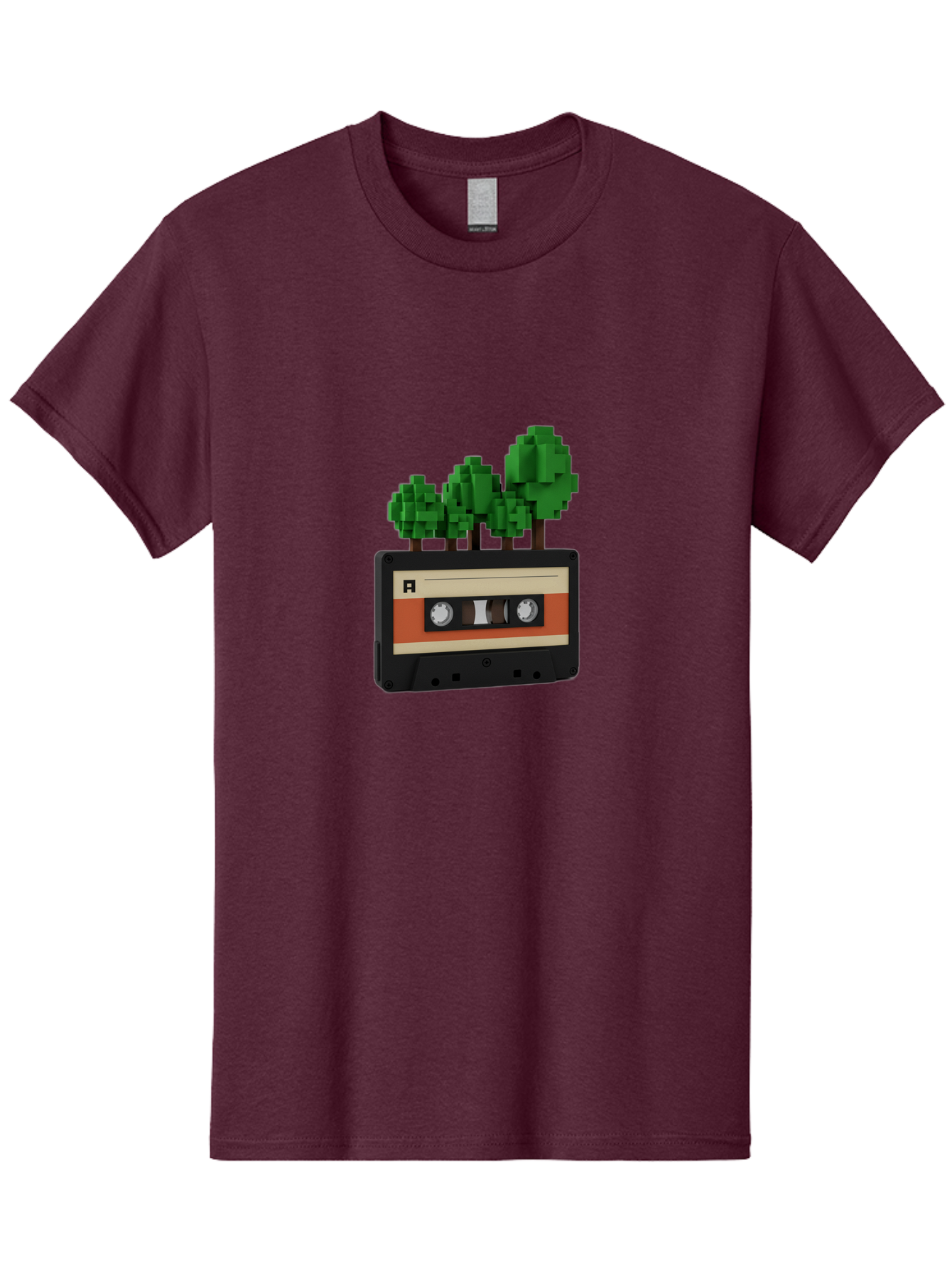 Cassette-Tape-Trees Men'S Graphic Tee, 100% Cotton, Comfortable Casual Summer Wear, Machine Washable, Vintage Camera, Old Camera, Antique Camera, Black Camera, Classic Photography, Photography Equipment, Nostalgic Device, Film Camera, Bal961