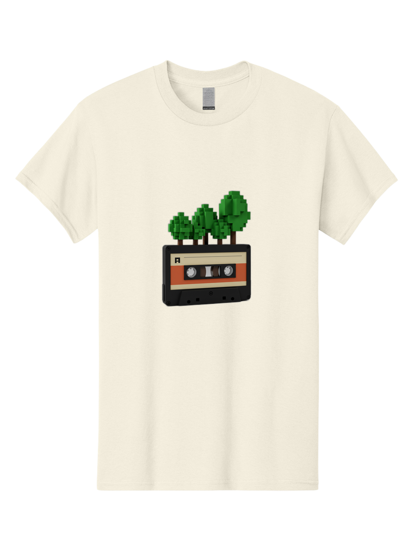 Cassette-Tape-Trees Men'S Graphic Tee, 100% Cotton, Comfortable Casual Summer Wear, Machine Washable, Vintage Camera, Old Camera, Antique Camera, Black Camera, Classic Photography, Photography Equipment, Nostalgic Device, Film Camera, Bal961