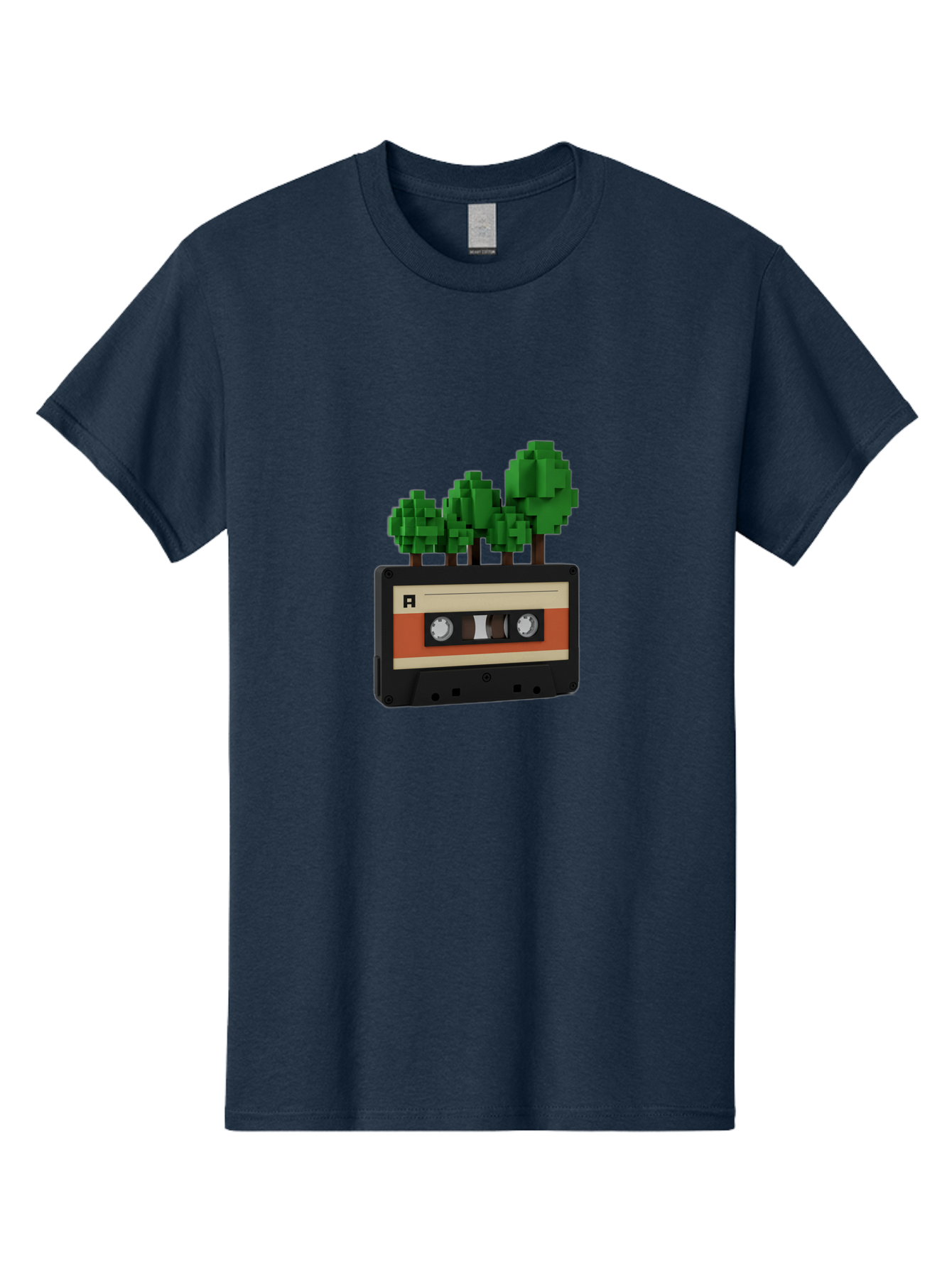 Cassette-Tape-Trees Men'S Graphic Tee, 100% Cotton, Comfortable Casual Summer Wear, Machine Washable, Vintage Camera, Old Camera, Antique Camera, Black Camera, Classic Photography, Photography Equipment, Nostalgic Device, Film Camera, Bal961