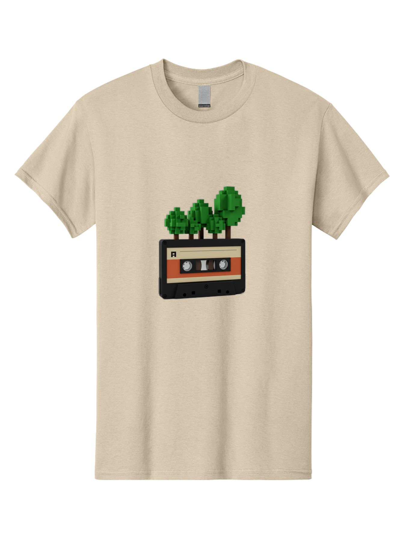 Cassette-Tape-Trees Men'S Graphic Tee, 100% Cotton, Comfortable Casual Summer Wear, Machine Washable, Vintage Camera, Old Camera, Antique Camera, Black Camera, Classic Photography, Photography Equipment, Nostalgic Device, Film Camera, Bal961