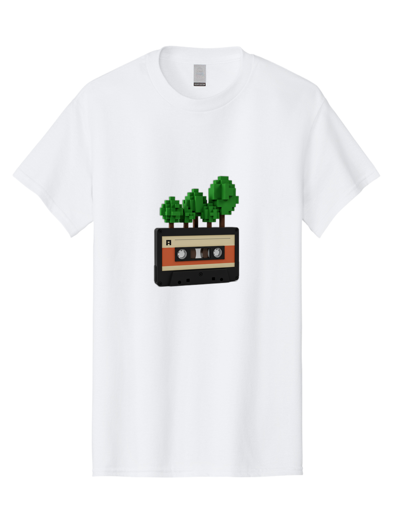 Cassette-Tape-Trees Men'S Graphic Tee, 100% Cotton, Comfortable Casual Summer Wear, Machine Washable, Vintage Camera, Old Camera, Antique Camera, Black Camera, Classic Photography, Photography Equipment, Nostalgic Device, Film Camera, Bal961