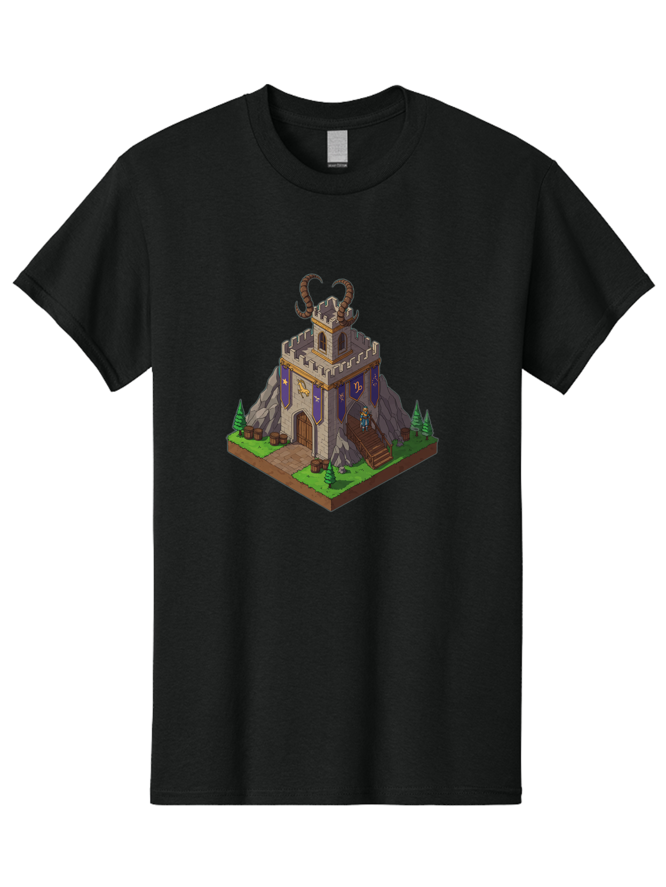 Castle-With-Ram-Horns Men'S Graphic Tee, 100% Cotton, Comfortable Casual Summer Wear, Machine Washable, Vintage Camera, Old Camera, Antique Camera, Black Camera, Classic Photography, Photography Equipment, Nostalgic Device, Film Camera, Bal963