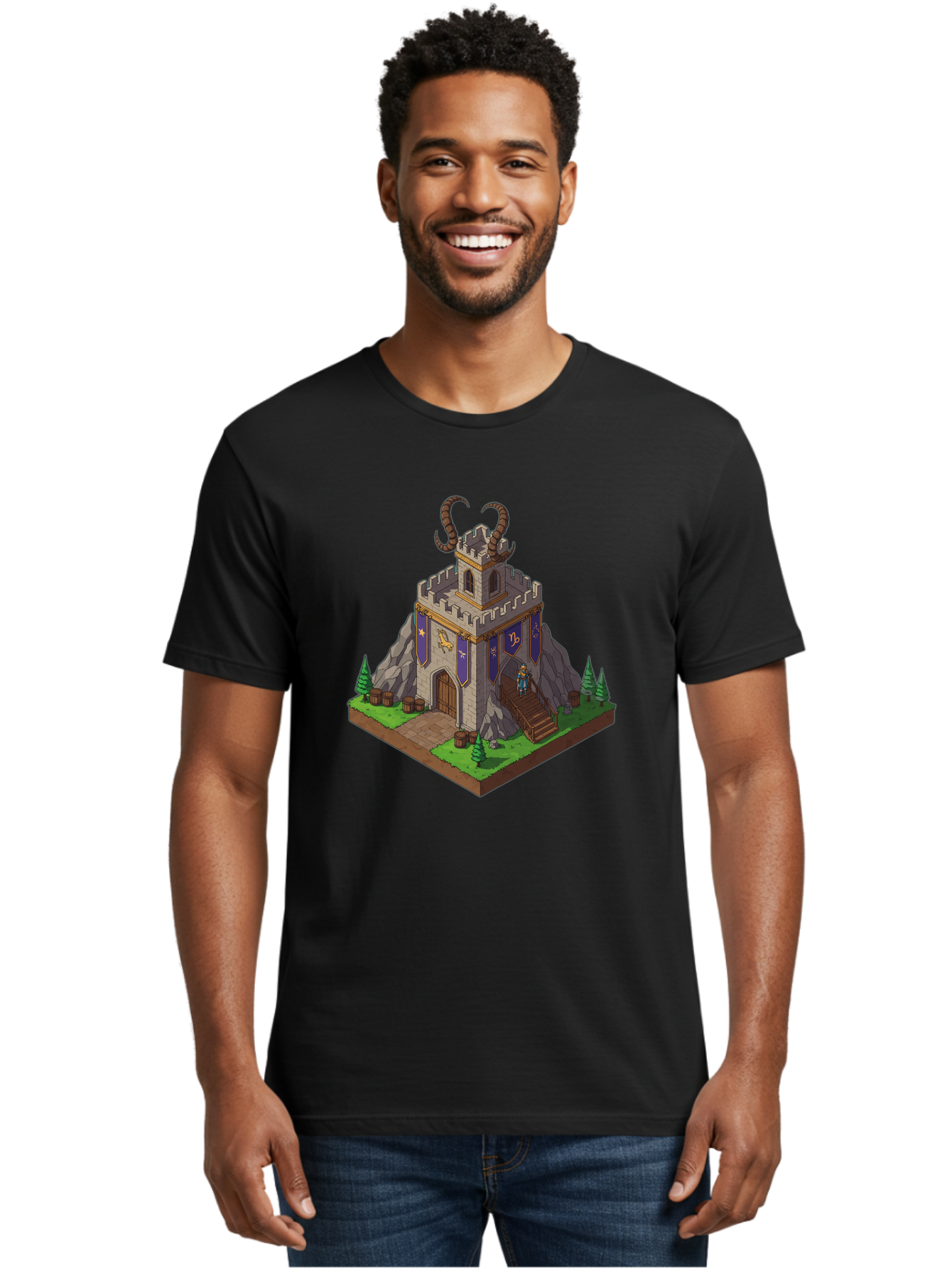 Castle-With-Ram-Horns Men'S Graphic Tee, 100% Cotton, Comfortable Casual Summer Wear, Machine Washable, Vintage Camera, Old Camera, Antique Camera, Black Camera, Classic Photography, Photography Equipment, Nostalgic Device, Film Camera, Bal963