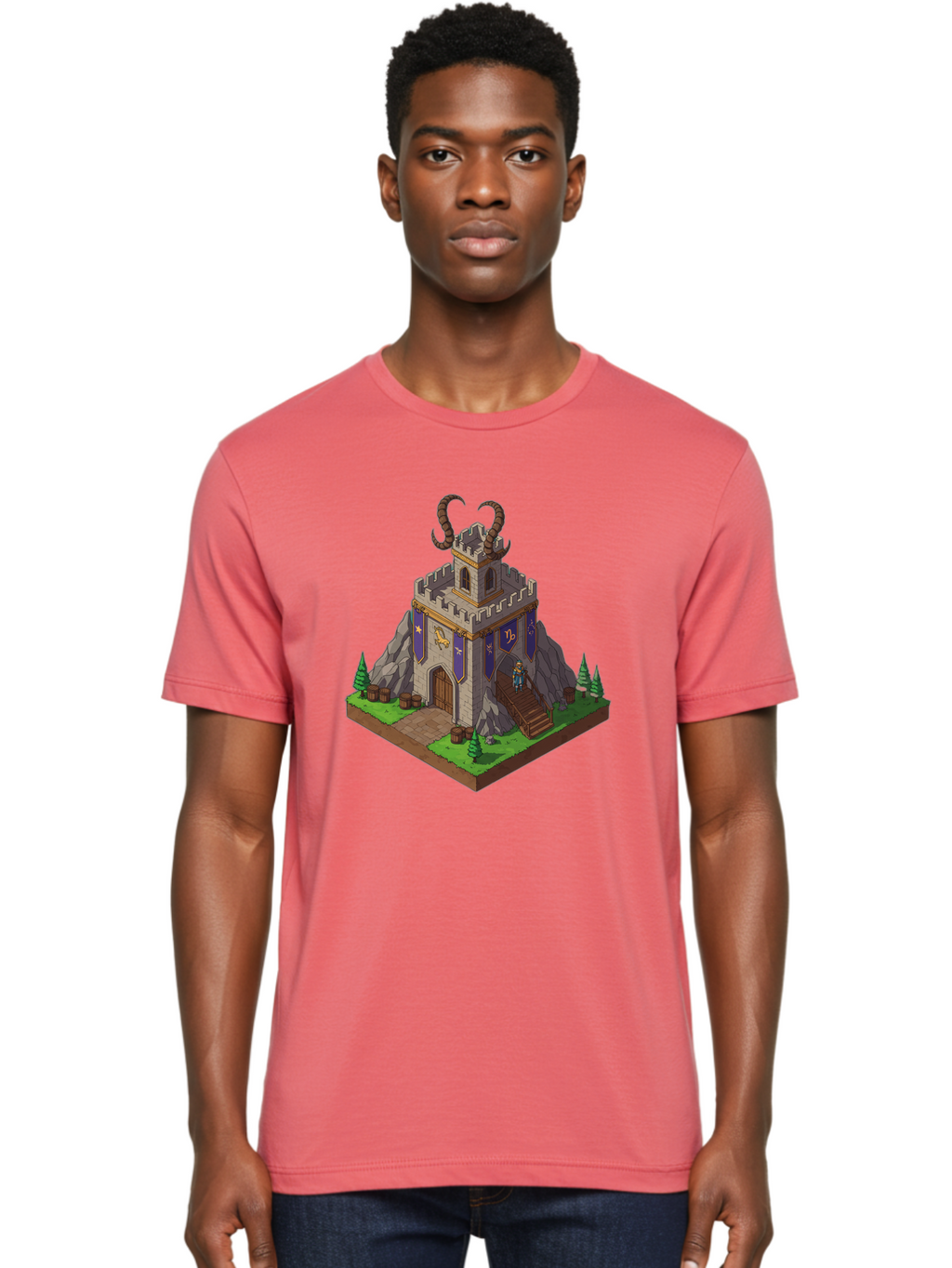 Castle-With-Ram-Horns Men'S Graphic Tee, 100% Cotton, Comfortable Casual Summer Wear, Machine Washable, Vintage Camera, Old Camera, Antique Camera, Black Camera, Classic Photography, Photography Equipment, Nostalgic Device, Film Camera, Bal963