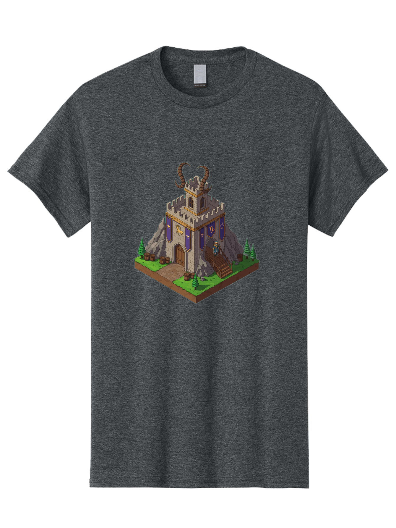 Castle-With-Ram-Horns Men'S Graphic Tee, 100% Cotton, Comfortable Casual Summer Wear, Machine Washable, Vintage Camera, Old Camera, Antique Camera, Black Camera, Classic Photography, Photography Equipment, Nostalgic Device, Film Camera, Bal963