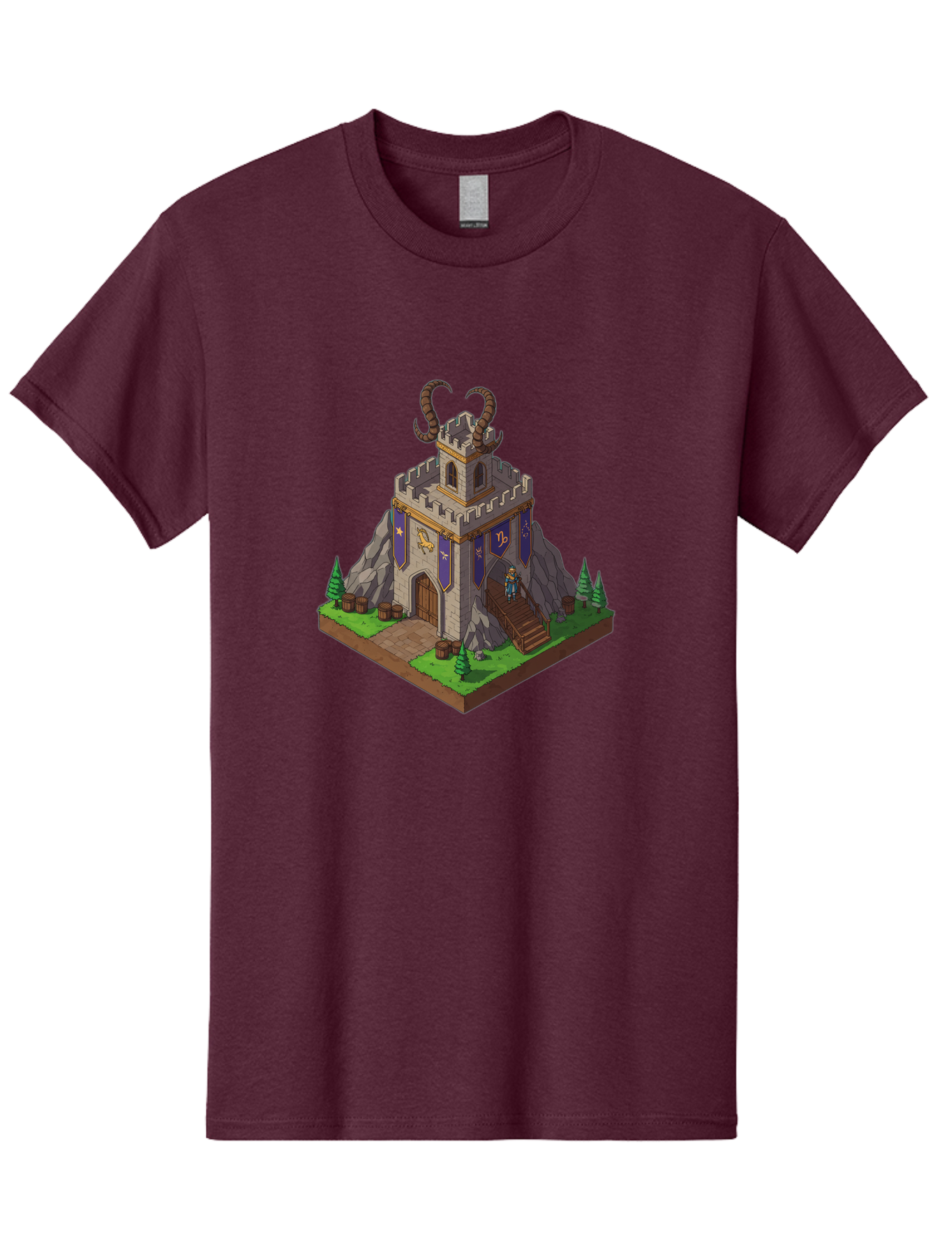 Castle-With-Ram-Horns Men'S Graphic Tee, 100% Cotton, Comfortable Casual Summer Wear, Machine Washable, Vintage Camera, Old Camera, Antique Camera, Black Camera, Classic Photography, Photography Equipment, Nostalgic Device, Film Camera, Bal963