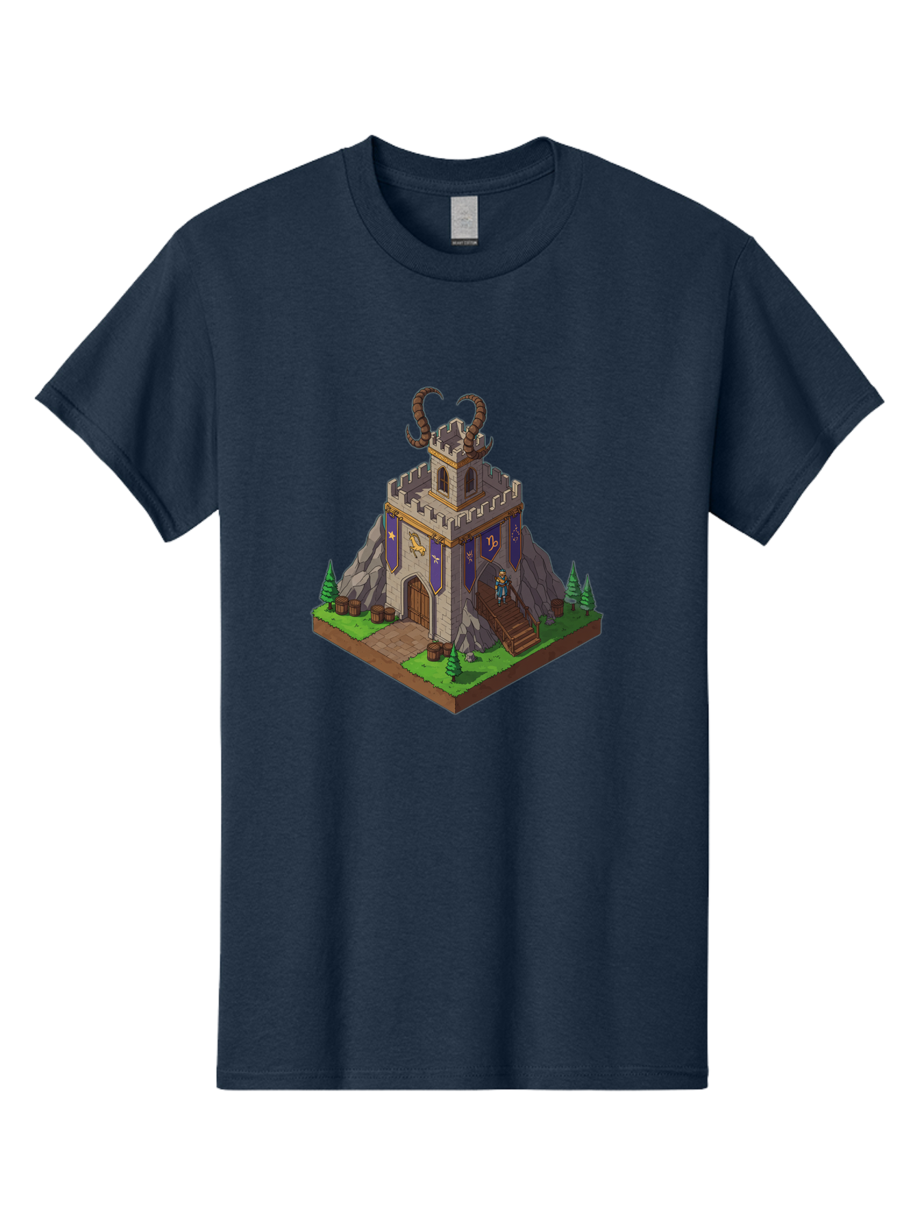 Castle-With-Ram-Horns Men'S Graphic Tee, 100% Cotton, Comfortable Casual Summer Wear, Machine Washable, Vintage Camera, Old Camera, Antique Camera, Black Camera, Classic Photography, Photography Equipment, Nostalgic Device, Film Camera, Bal963