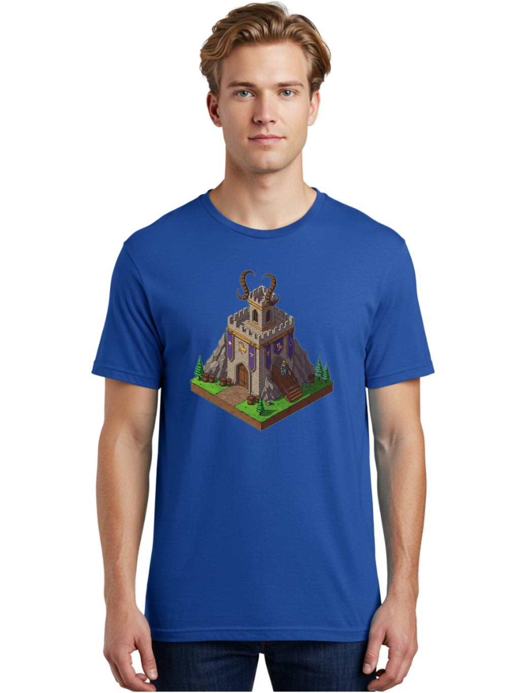 Castle-With-Ram-Horns Men'S Graphic Tee, 100% Cotton, Comfortable Casual Summer Wear, Machine Washable, Vintage Camera, Old Camera, Antique Camera, Black Camera, Classic Photography, Photography Equipment, Nostalgic Device, Film Camera, Bal963