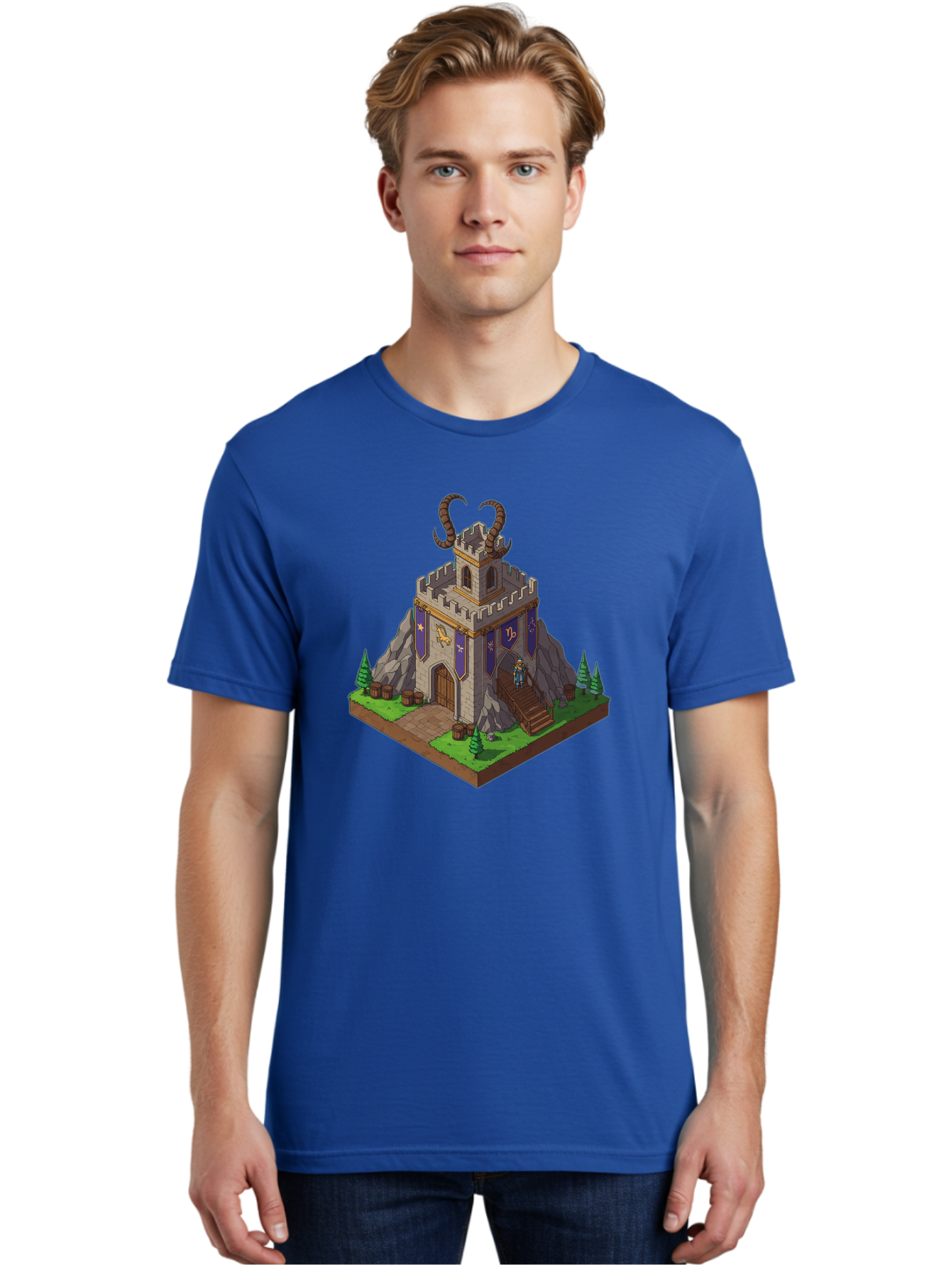 Castle-With-Ram-Horns Men'S Graphic Tee, 100% Cotton, Comfortable Casual Summer Wear, Machine Washable, Vintage Camera, Old Camera, Antique Camera, Black Camera, Classic Photography, Photography Equipment, Nostalgic Device, Film Camera, Bal963