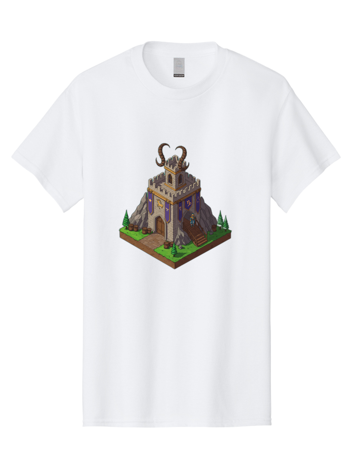 Castle-With-Ram-Horns Men'S Graphic Tee, 100% Cotton, Comfortable Casual Summer Wear, Machine Washable, Vintage Camera, Old Camera, Antique Camera, Black Camera, Classic Photography, Photography Equipment, Nostalgic Device, Film Camera, Bal963
