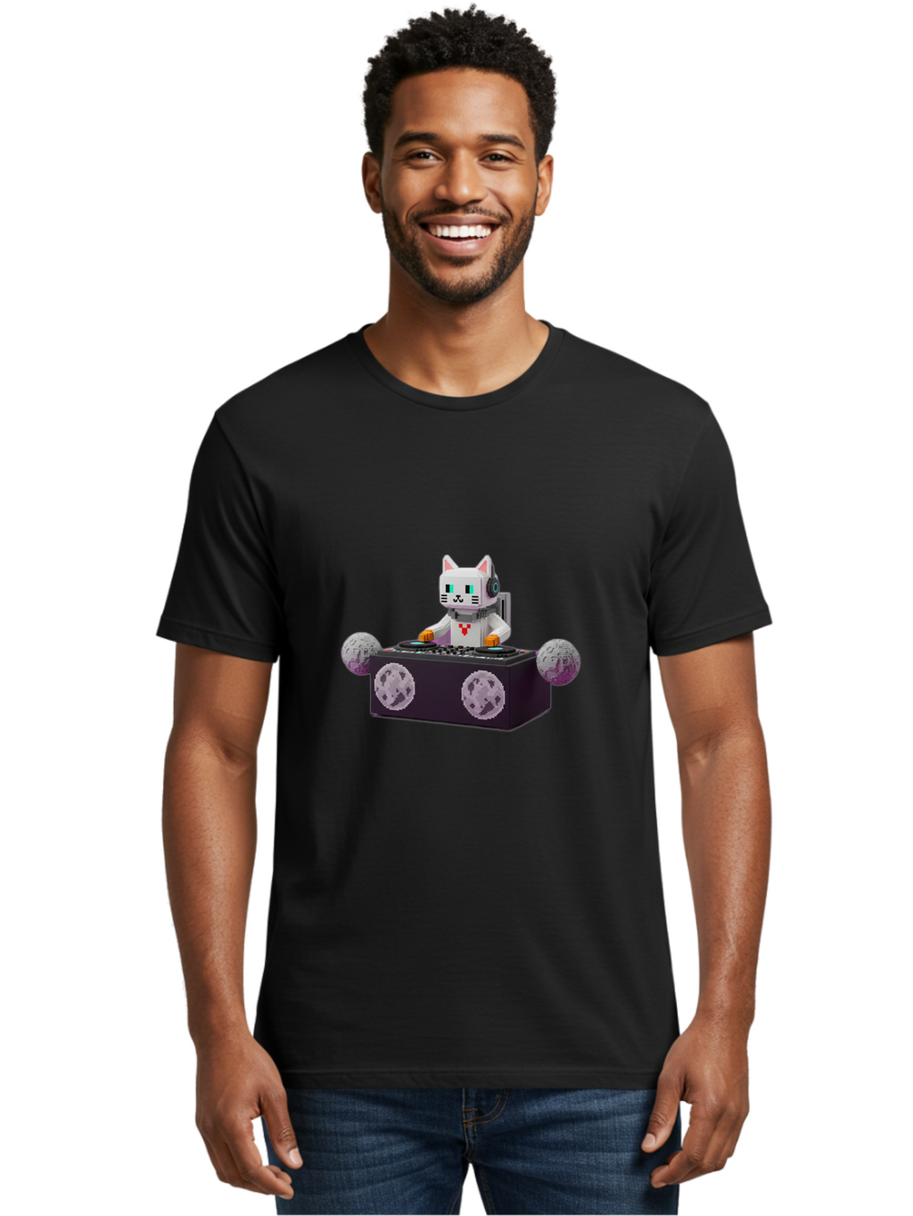 Cat-Dj Men'S Graphic Tee, 100% Cotton, Comfortable Casual Summer Wear, Machine Washable, Vintage Camera, Old Camera, Antique Camera, Black Camera, Classic Photography, Photography Equipment, Nostalgic Device, Film Camera, Camera Art Bal965