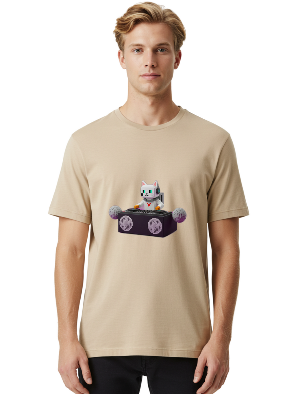 Cat-Dj Men'S Graphic Tee, 100% Cotton, Comfortable Casual Summer Wear, Machine Washable, Vintage Camera, Old Camera, Antique Camera, Black Camera, Classic Photography, Photography Equipment, Nostalgic Device, Film Camera, Camera Art Bal965