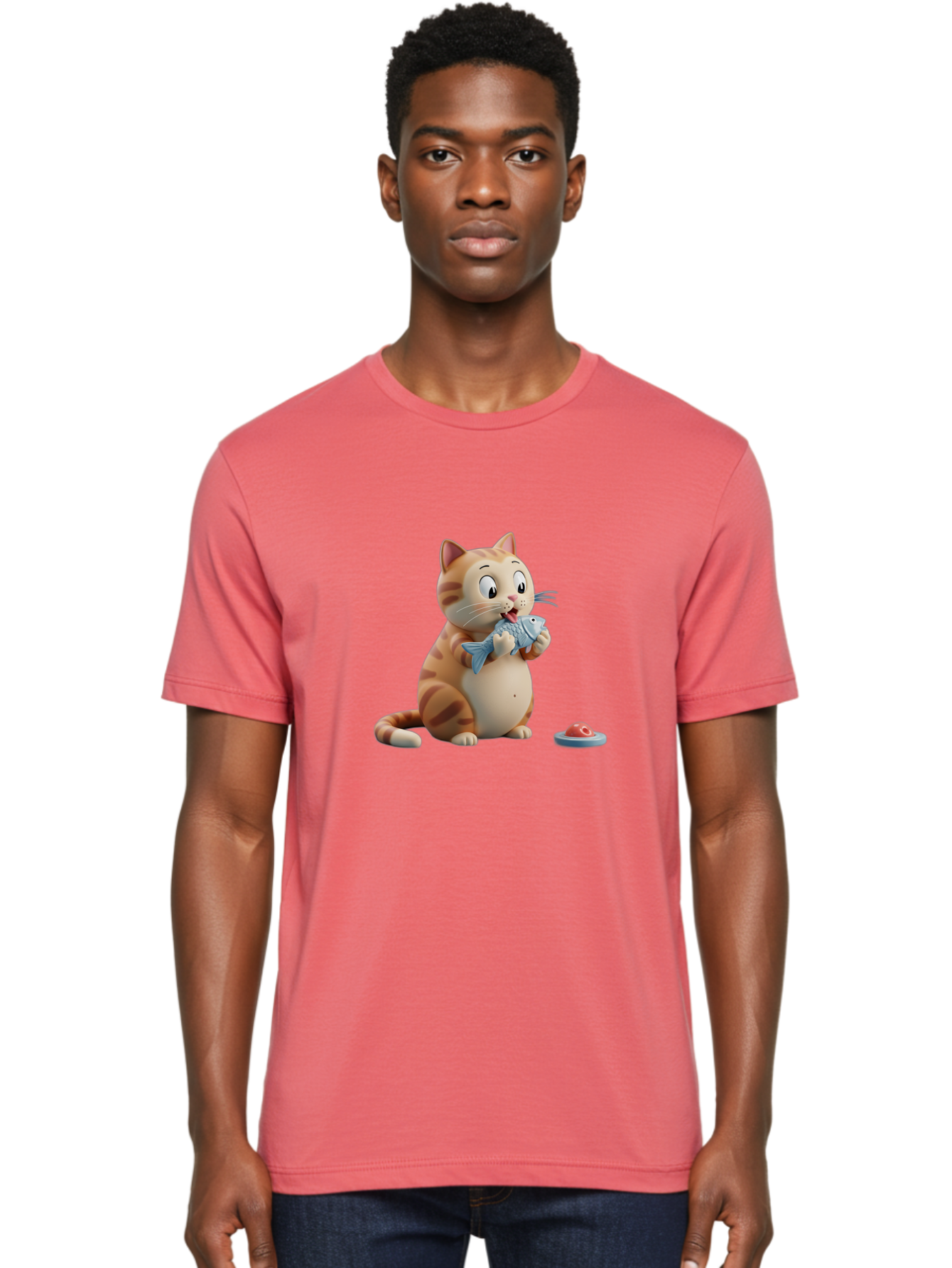 Cat-Eating-Fish-1 Men'S Graphic Tee, 100% Cotton, Comfortable Casual Summer Wear, Machine Washable, Vintage Camera, Old Camera, Antique Camera, Black Camera, Classic Photography, Photography Equipment, Nostalgic Device, Film Camera, Camera Art Bal967