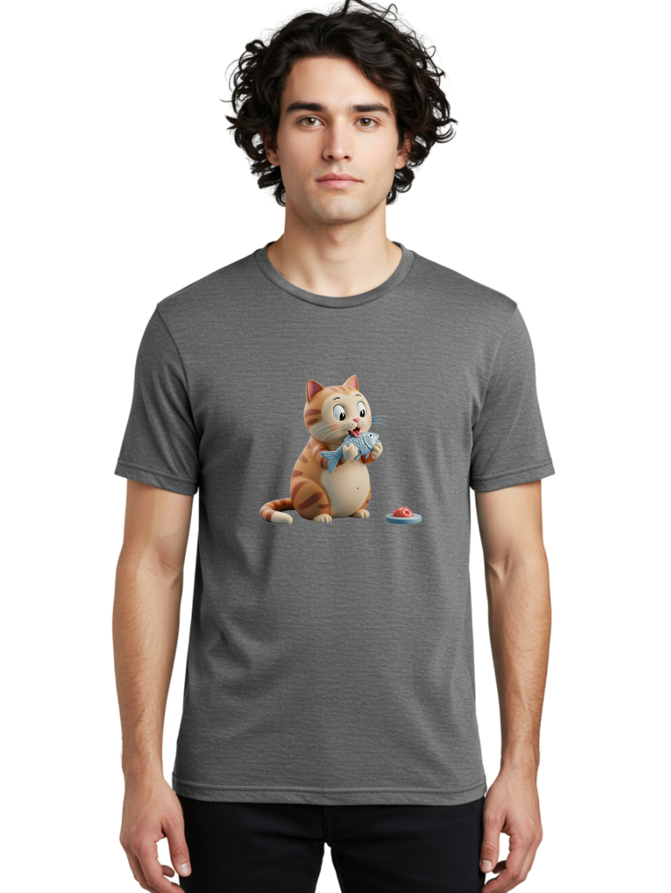 Cat-Eating-Fish-1 Men'S Graphic Tee, 100% Cotton, Comfortable Casual Summer Wear, Machine Washable, Vintage Camera, Old Camera, Antique Camera, Black Camera, Classic Photography, Photography Equipment, Nostalgic Device, Film Camera, Camera Art Bal967