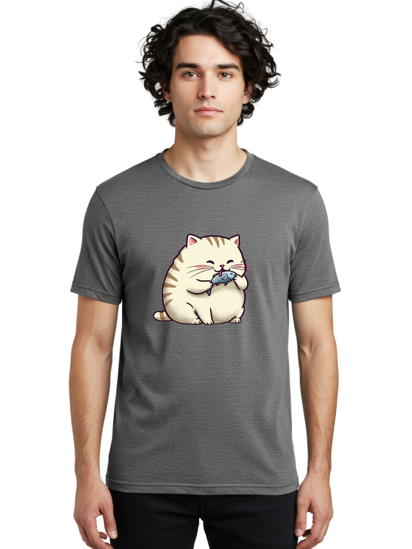 Cat-Eating-Fish-2 Men'S Graphic Tee, 100% Cotton, Comfortable Casual Summer Wear, Machine Washable, Vintage Camera, Old Camera, Antique Camera, Black Camera, Classic Photography, Photography Equipment, Nostalgic Device, Film Camera, Camera Art Bal968