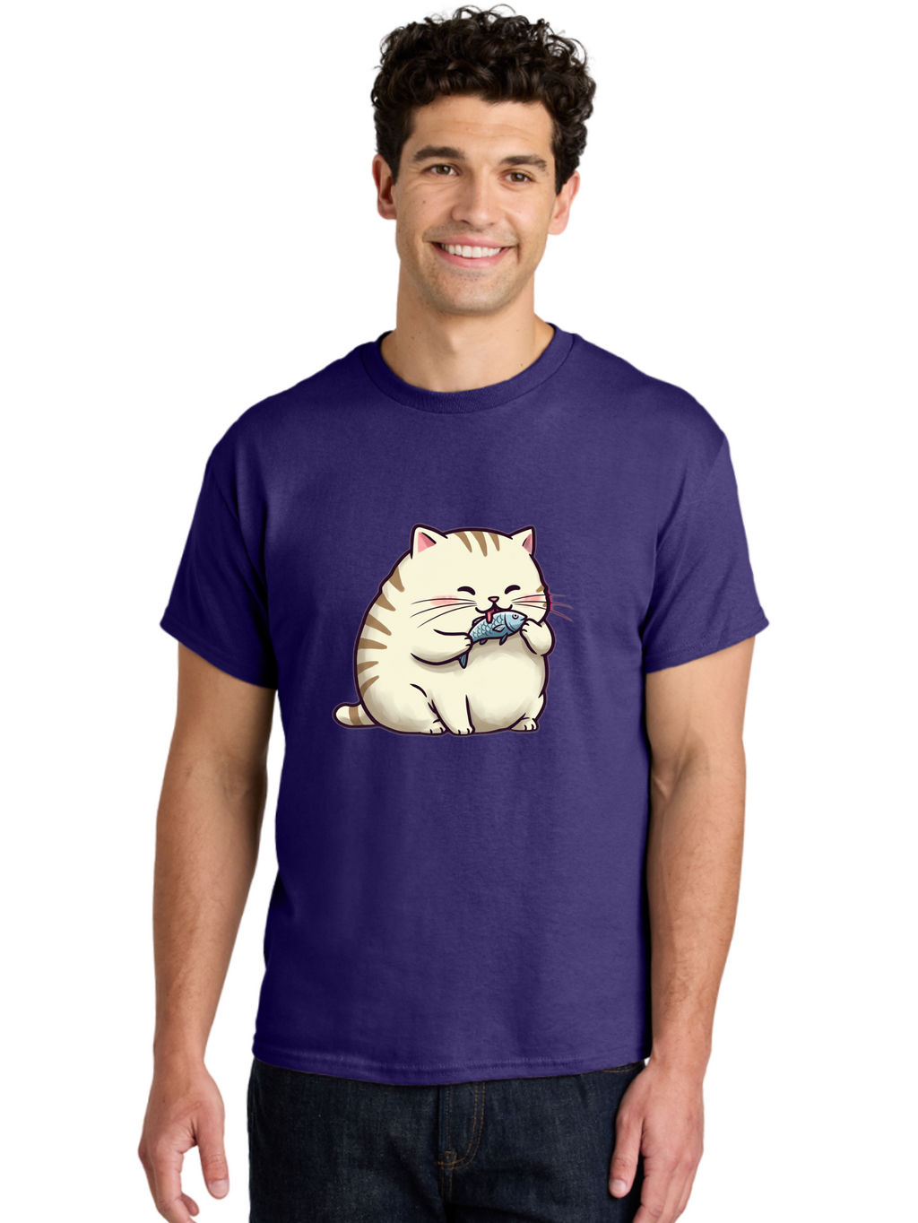 Cat-Eating-Fish-2 Men'S Graphic Tee, 100% Cotton, Comfortable Casual Summer Wear, Machine Washable, Vintage Camera, Old Camera, Antique Camera, Black Camera, Classic Photography, Photography Equipment, Nostalgic Device, Film Camera, Camera Art Bal968