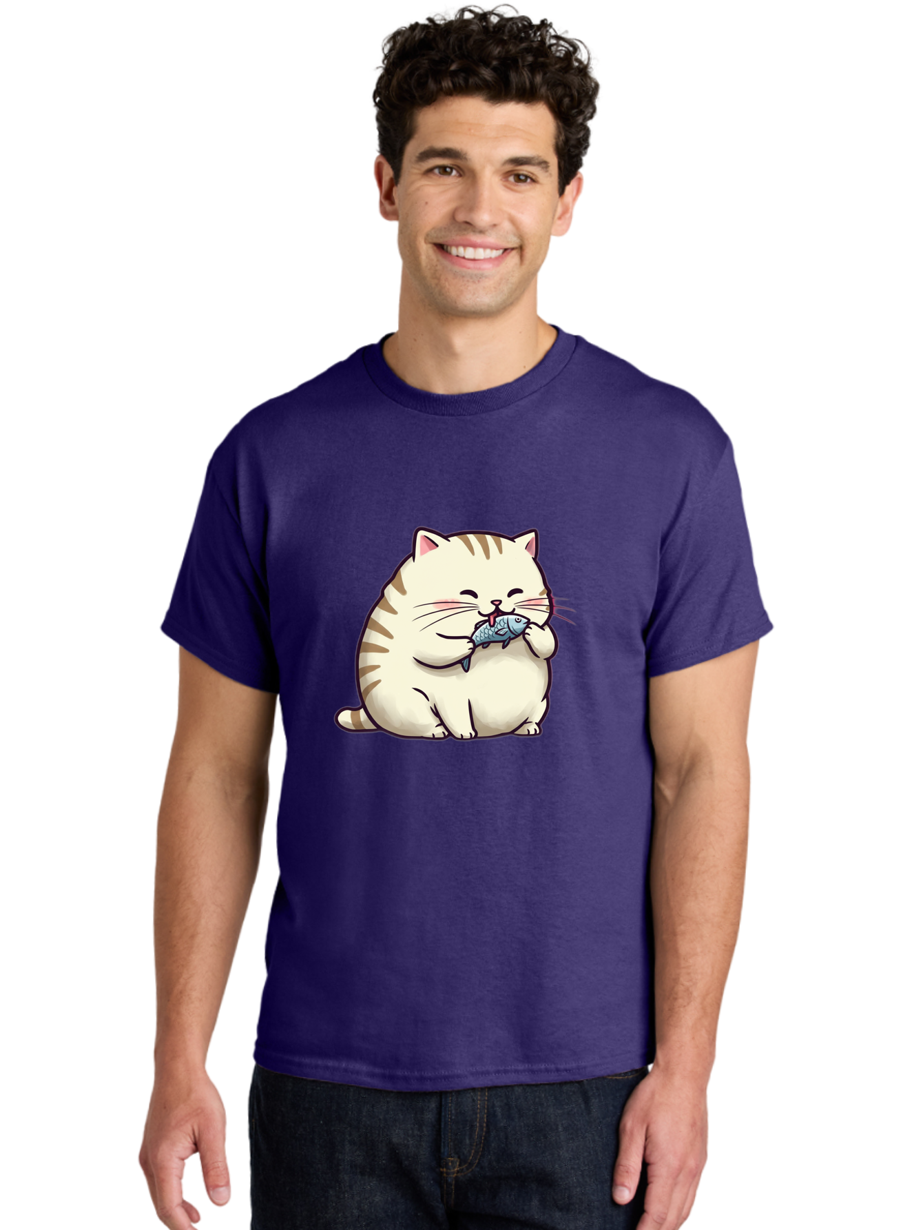 Cat-Eating-Fish-2 Men'S Graphic Tee, 100% Cotton, Comfortable Casual Summer Wear, Machine Washable, Vintage Camera, Old Camera, Antique Camera, Black Camera, Classic Photography, Photography Equipment, Nostalgic Device, Film Camera, Camera Art Bal968