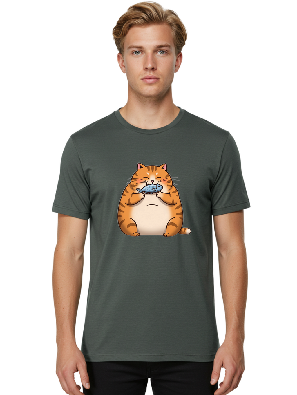 Cat-Eating-Fish Men'S Graphic Tee, 100% Cotton, Comfortable Casual Summer Wear, Machine Washable, Vintage Camera, Old Camera, Antique Camera, Black Camera, Classic Photography, Photography Equipment, Nostalgic Device, Film Camera, Camera Art Bal969