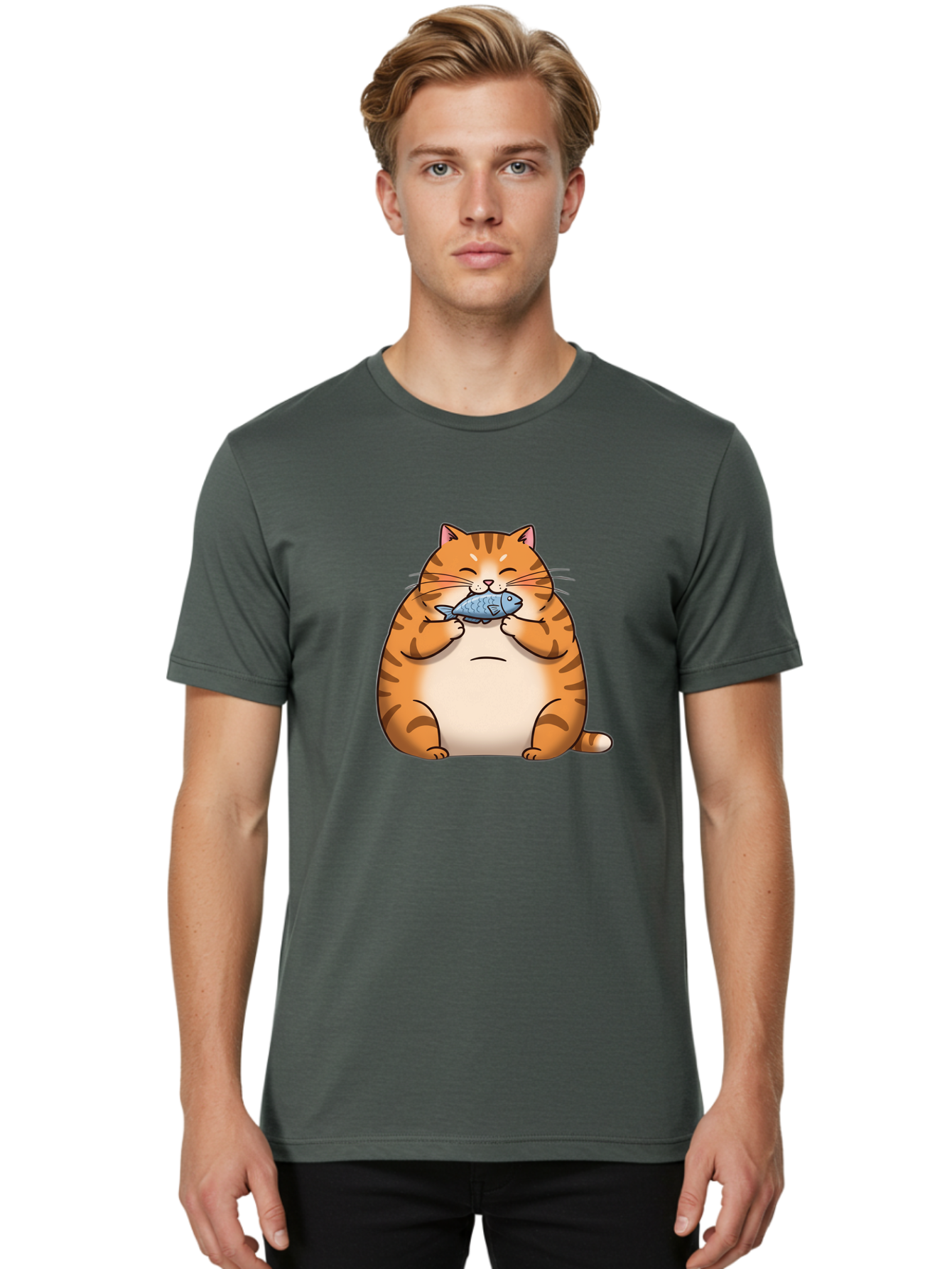 Cat-Eating-Fish Men'S Graphic Tee, 100% Cotton, Comfortable Casual Summer Wear, Machine Washable, Vintage Camera, Old Camera, Antique Camera, Black Camera, Classic Photography, Photography Equipment, Nostalgic Device, Film Camera, Camera Art Bal969