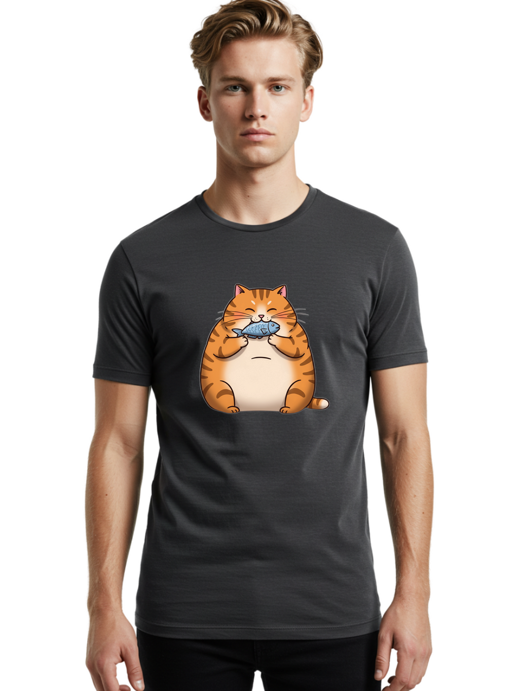 Cat-Eating-Fish Men'S Graphic Tee, 100% Cotton, Comfortable Casual Summer Wear, Machine Washable, Vintage Camera, Old Camera, Antique Camera, Black Camera, Classic Photography, Photography Equipment, Nostalgic Device, Film Camera, Camera Art Bal969