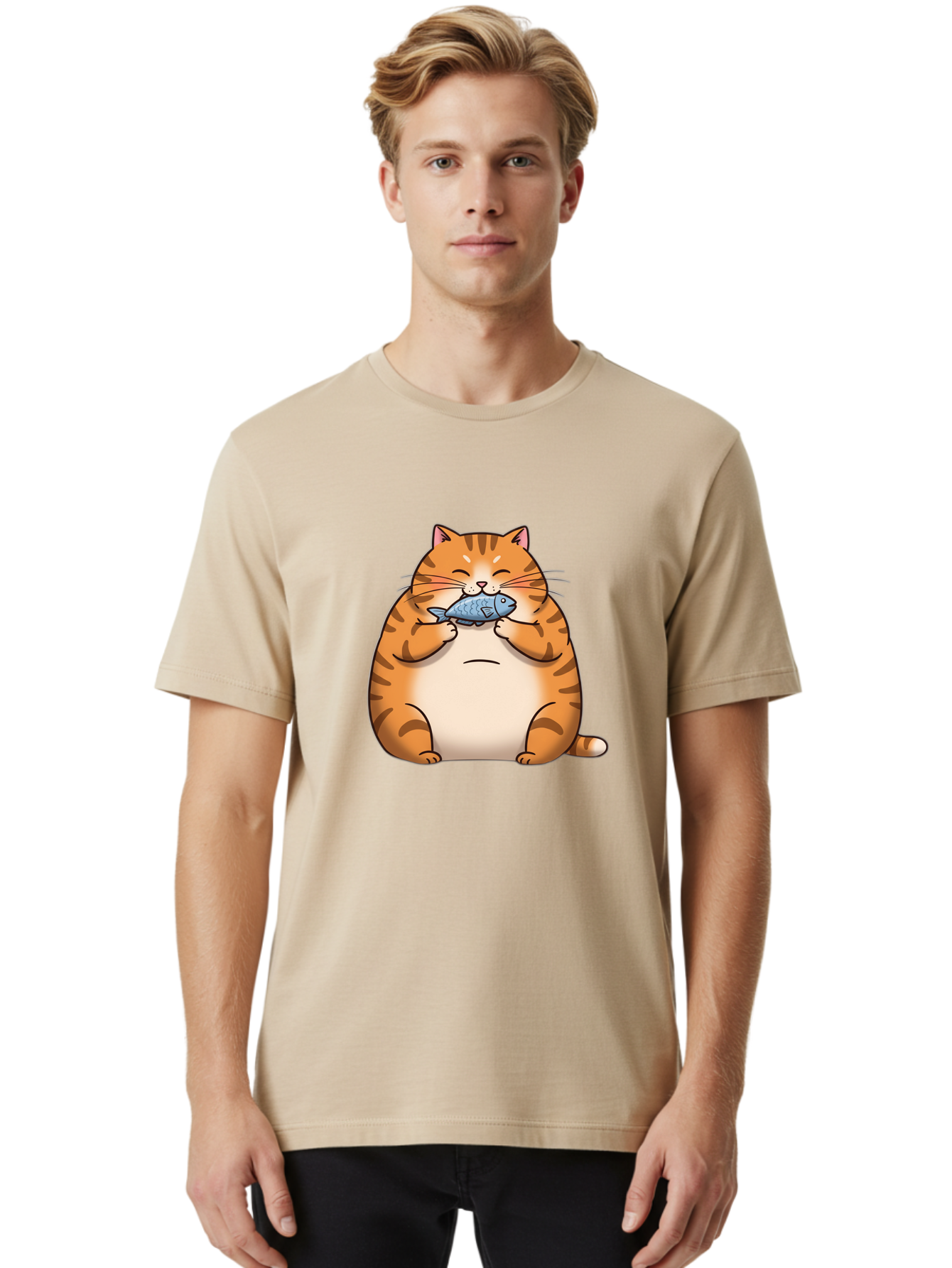 Cat-Eating-Fish Men'S Graphic Tee, 100% Cotton, Comfortable Casual Summer Wear, Machine Washable, Vintage Camera, Old Camera, Antique Camera, Black Camera, Classic Photography, Photography Equipment, Nostalgic Device, Film Camera, Camera Art Bal969