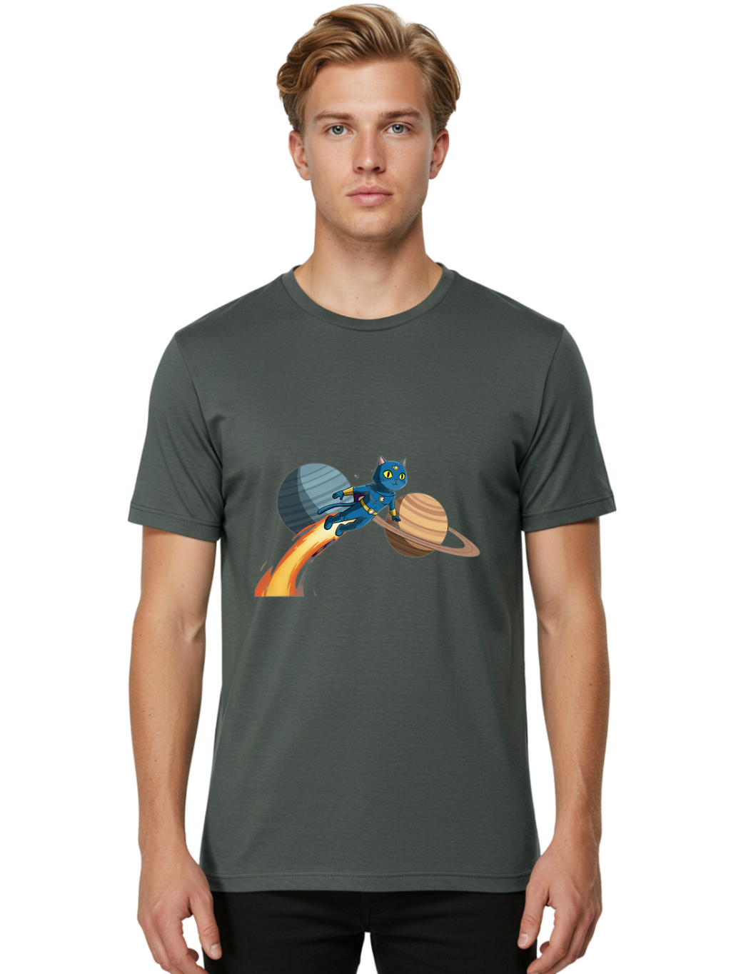 Cat-Flying-Rocket Men'S Graphic Tee, 100% Cotton, Comfortable Casual Summer Wear, Machine Washable, Vintage Camera, Old Camera, Antique Camera, Black Camera, Classic Photography, Photography Equipment, Nostalgic Device, Film Camera, Camera Art Bal970