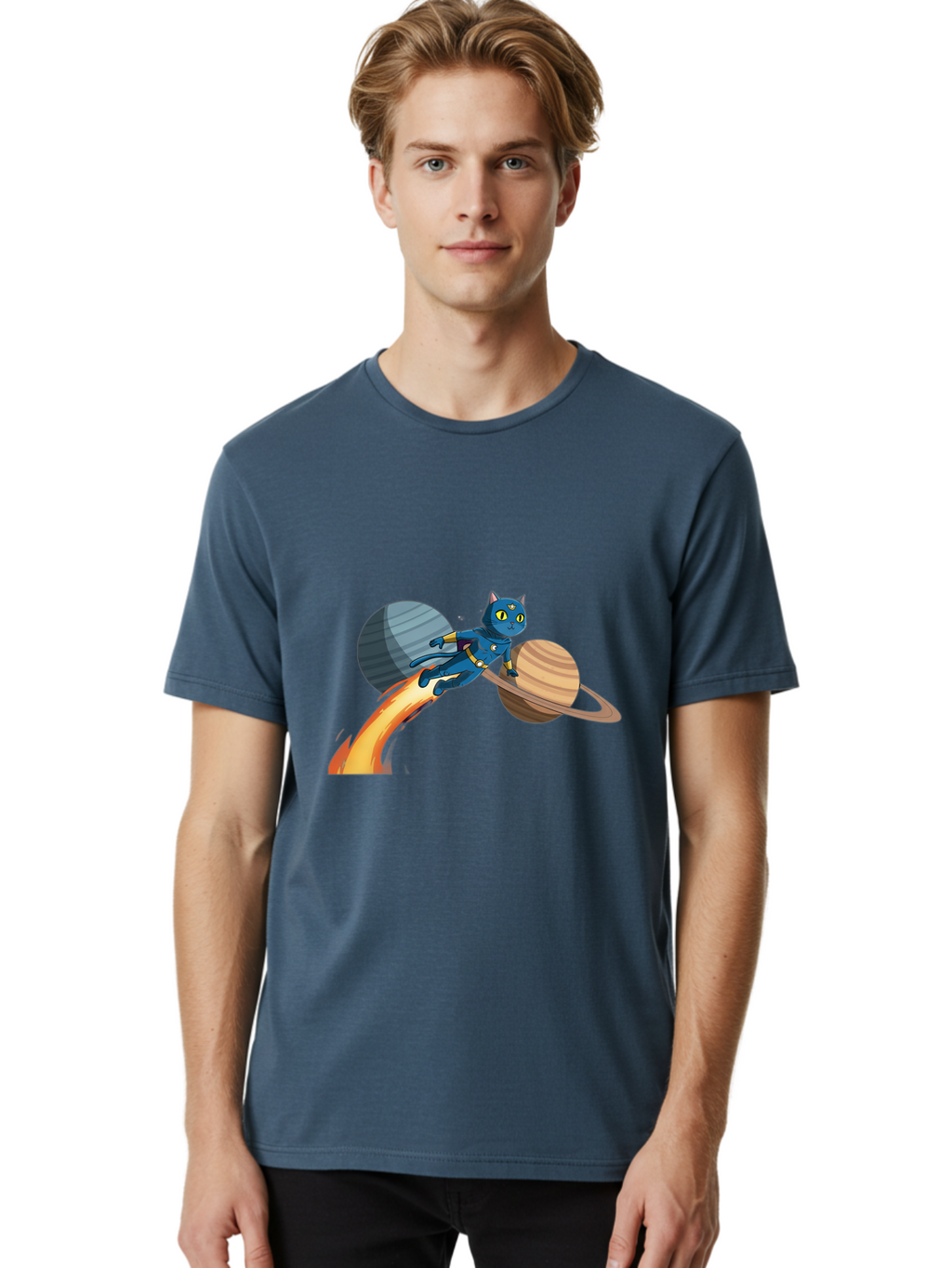 Cat-Flying-Rocket Men'S Graphic Tee, 100% Cotton, Comfortable Casual Summer Wear, Machine Washable, Vintage Camera, Old Camera, Antique Camera, Black Camera, Classic Photography, Photography Equipment, Nostalgic Device, Film Camera, Camera Art Bal970