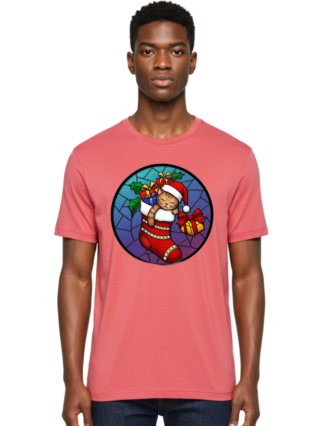Cat-In-Christmas-Stocking-1 Men'S Graphic Tee, 100% Cotton, Comfortable Casual Summer Wear, Machine Washable, Vintage Camera, Old Camera, Antique Camera, Black Camera, Classic Photography, Photography Equipment, Nostalgic Device, Film Camera, Bal972