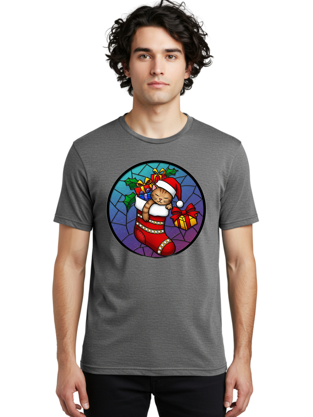 Cat-In-Christmas-Stocking-1 Men'S Graphic Tee, 100% Cotton, Comfortable Casual Summer Wear, Machine Washable, Vintage Camera, Old Camera, Antique Camera, Black Camera, Classic Photography, Photography Equipment, Nostalgic Device, Film Camera, Bal972